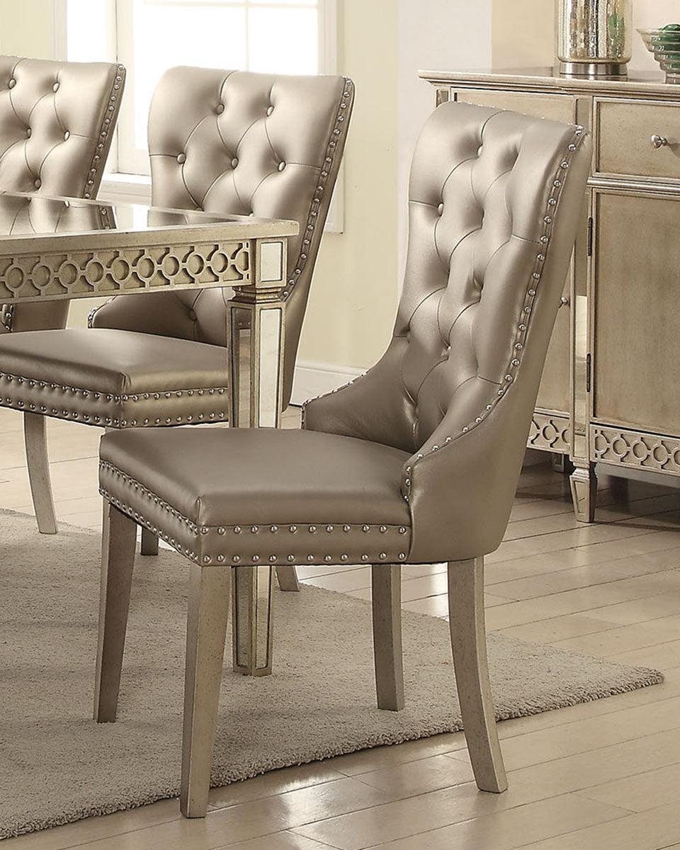 Acme Furniture Kacela Side Chair in Champagne (Set of 2) 72157 - Ideal Furniture (Fresno,CA)