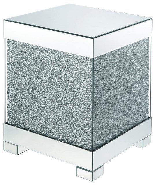 Acme Furniture Mallika End Table in Mirrored/Crystals 87912 - Ideal Furniture (Fresno,CA)