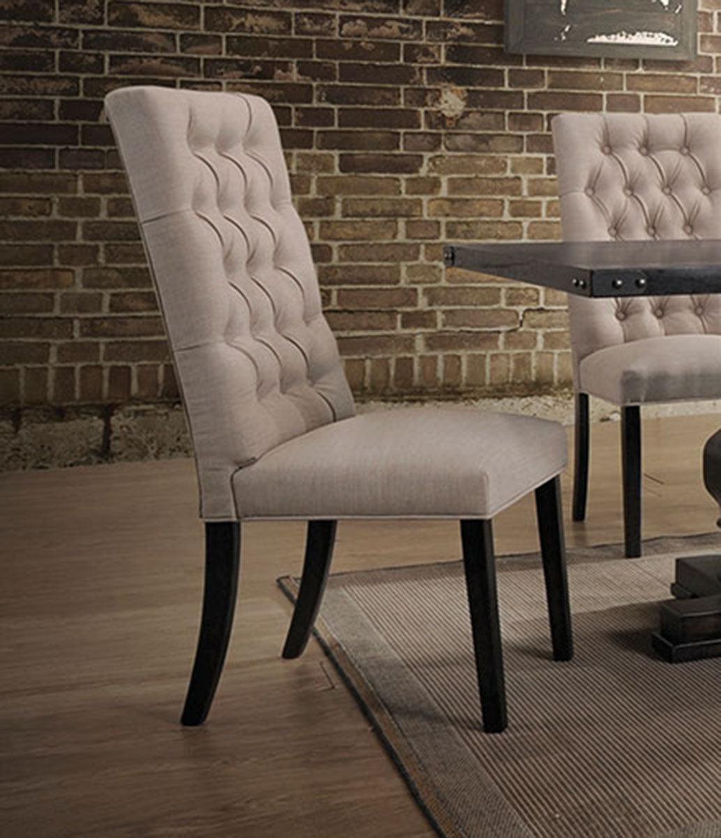 Acme Furniture Morland Upholstered Side Chair in Vintage Black/ Tan (Set of 2) 74647 - Ideal Furniture (Fresno,CA)