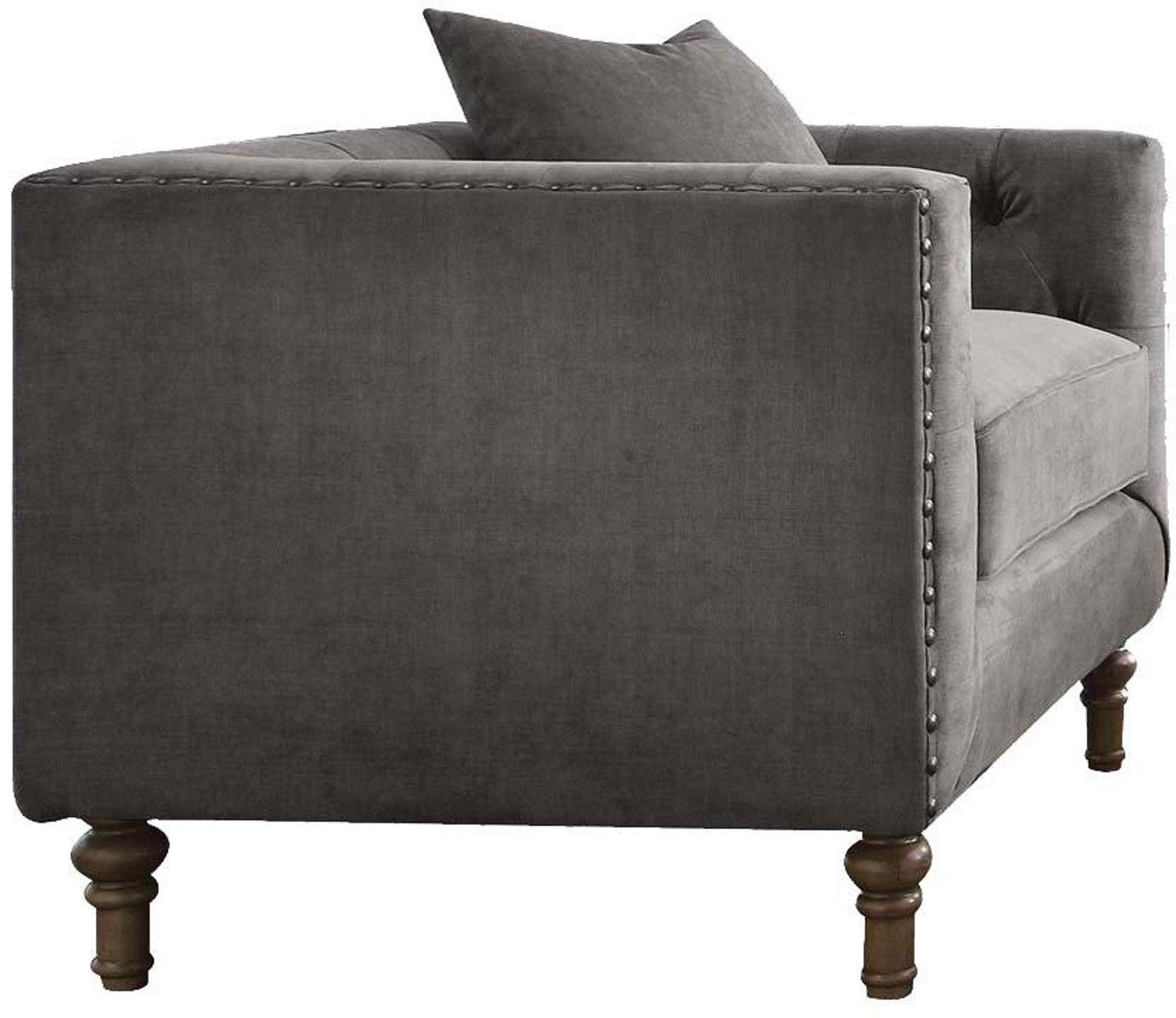 Acme Furniture Sidonia Arm Chair in Gray Velvet 53582 - Ideal Furniture (Fresno,CA)