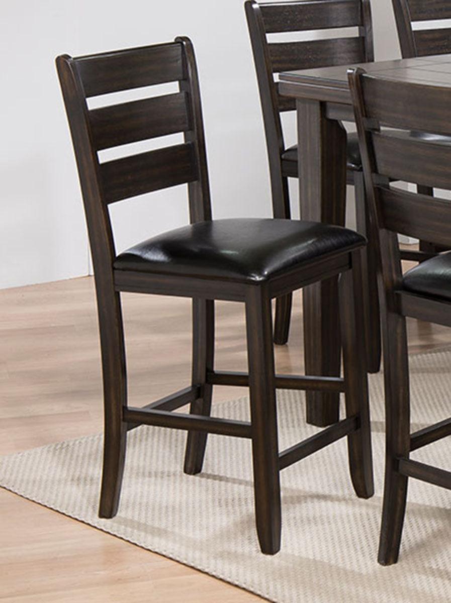 Acme Furniture Urbana Counter Height Chair in Black and Espresso (Set of 2) 74633 - Ideal Furniture (Fresno,CA)