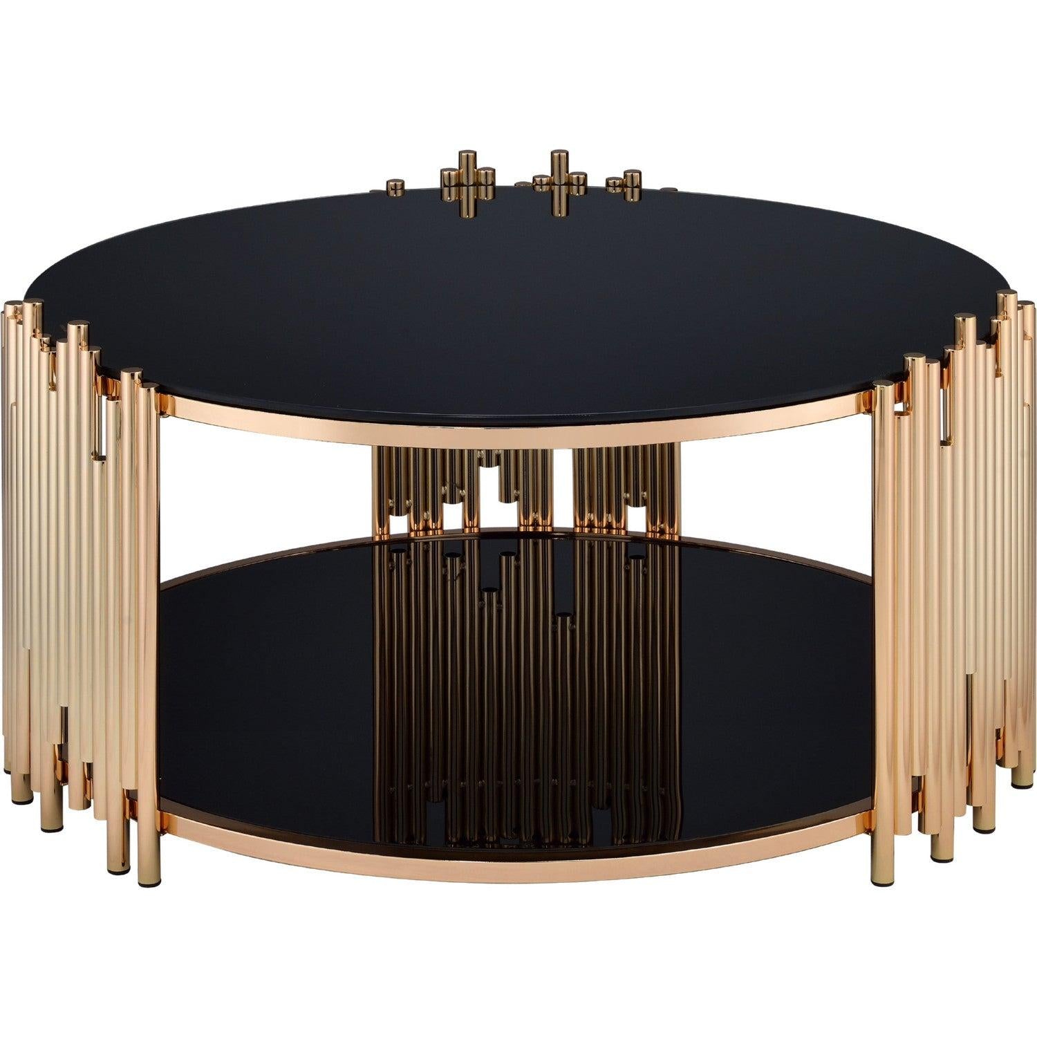 Acme Furniture Tanquin Coffee Table in Gold/Black 84490 - Ideal Furniture (Fresno,CA)