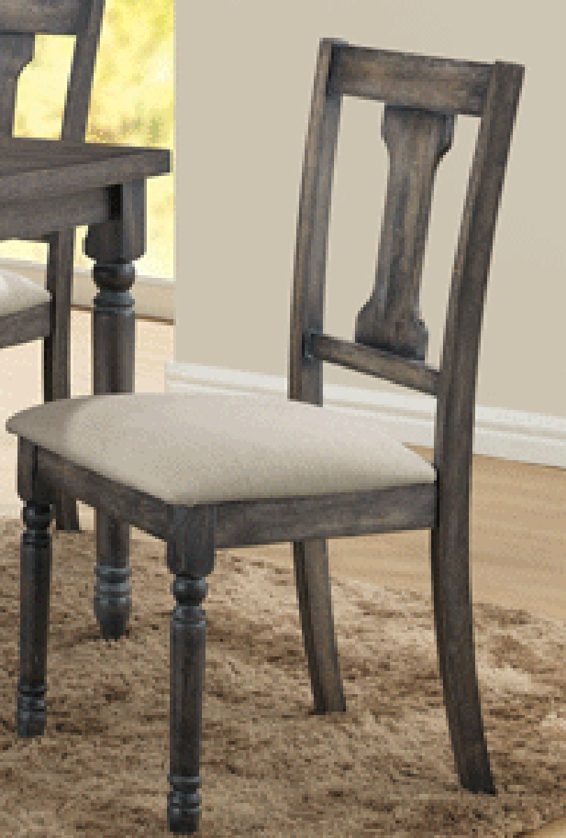 Acme Furniture Wallace Side Chair in Tan and Weathered Gray (Set of 2) 71437 - Ideal Furniture (Fresno,CA)