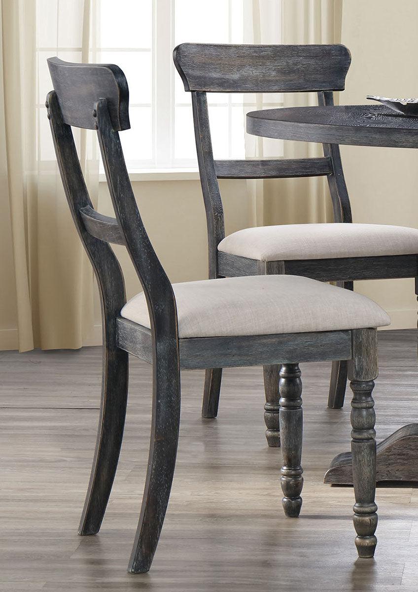 Acme Furniture Wallace Side Chair in Light Brown and Weathered Gray (Set of 2) 74642 - Ideal Furniture (Fresno,CA)