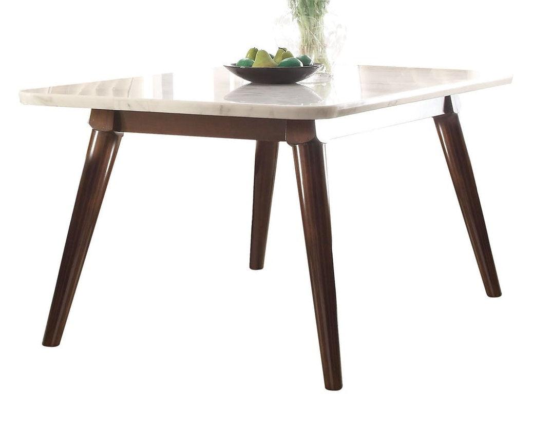 Acme Gasha Dining Table in White/Walnut 72820 - Ideal Furniture (Fresno,CA)