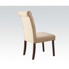 Acme Gasha Side Chair (Set of 2) in Beige/Walnut 72822 - Ideal Furniture (Fresno,CA)