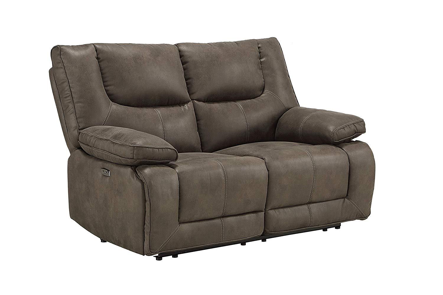 Acme Harumi Power Motion Loveseat in Gray Leather-Aire 54896 - Ideal Furniture (Fresno,CA)