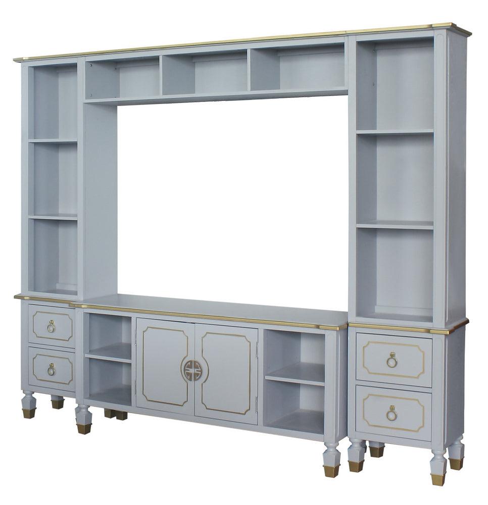 ACME House Marchese Entertainment Center with TV Stand in Pearl Gray 91990 - Ideal Furniture (Fresno,CA)