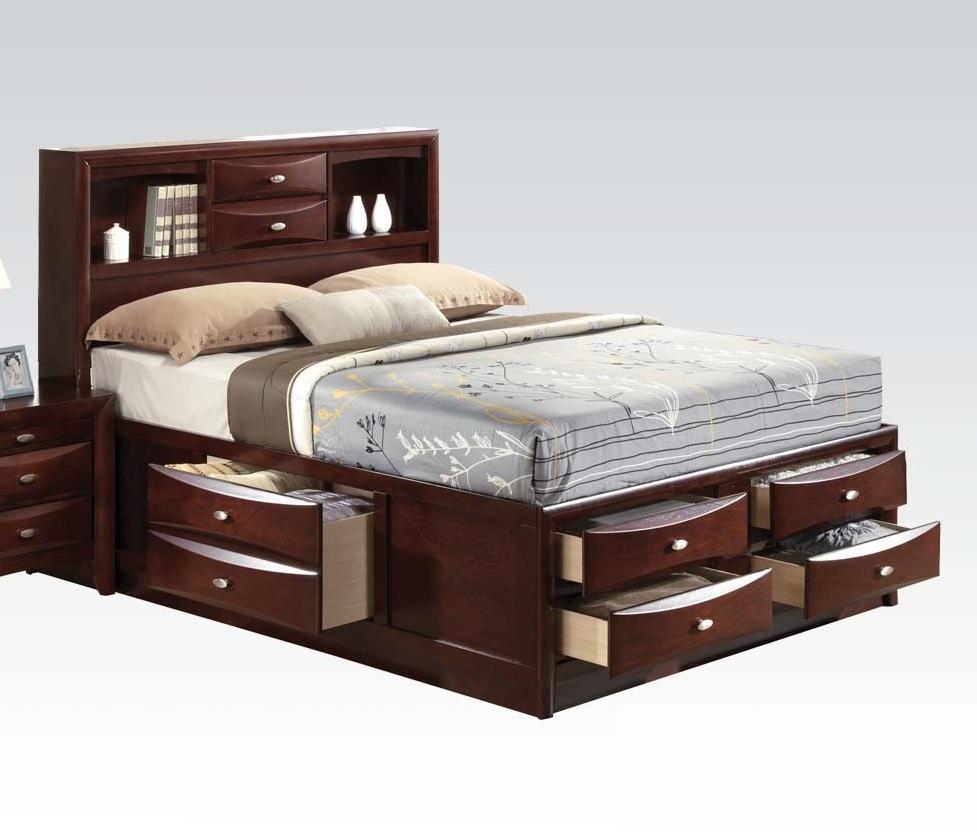 Acme Ireland King Storage Bed in Brown 21596EK - Ideal Furniture (Fresno,CA)