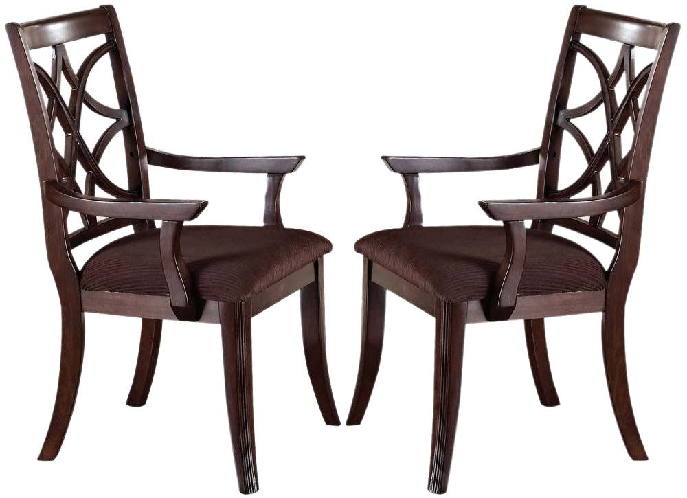 Acme Keenan Dining Arm Chairs (Set of 2) in Dark Walnut 60258 - Ideal Furniture (Fresno,CA)