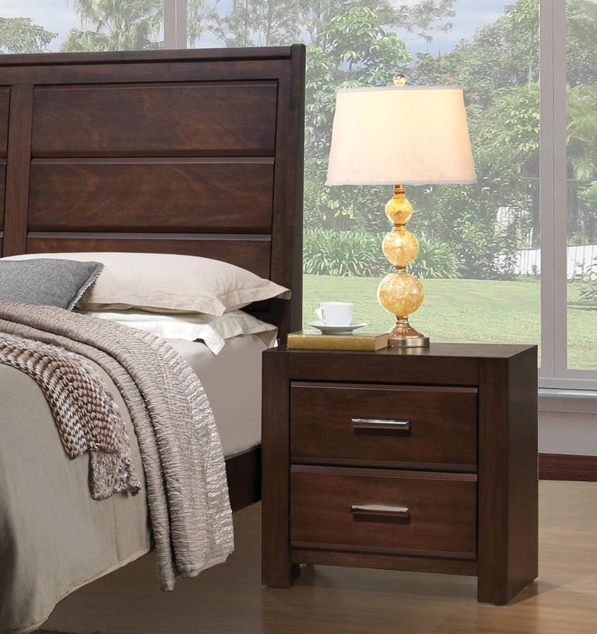 Acme Oberreit 2 Drawer Nightstand in Walnut 25793 - Ideal Furniture (Fresno,CA)