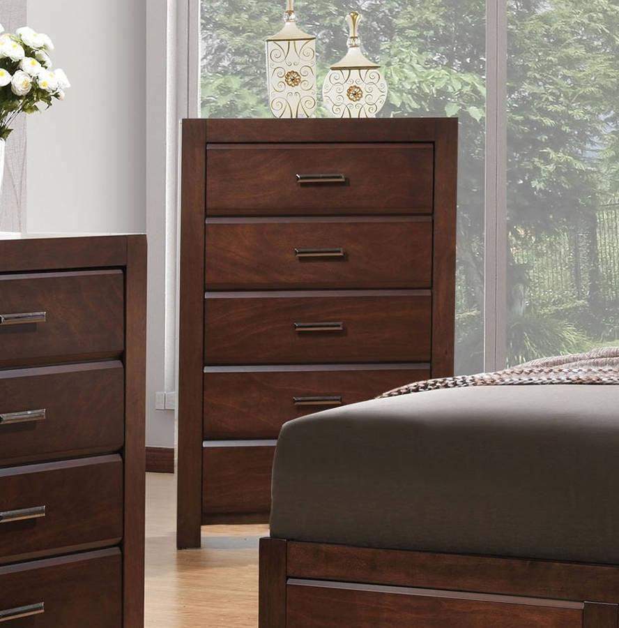 Acme Oberreit 5 Drawer Chest in Walnut 25796 - Ideal Furniture (Fresno,CA)