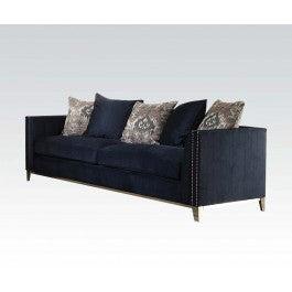 Acme Phaedra Sofa with 5 Pillows in Blue Fabric 52830 - Ideal Furniture (Fresno,CA)