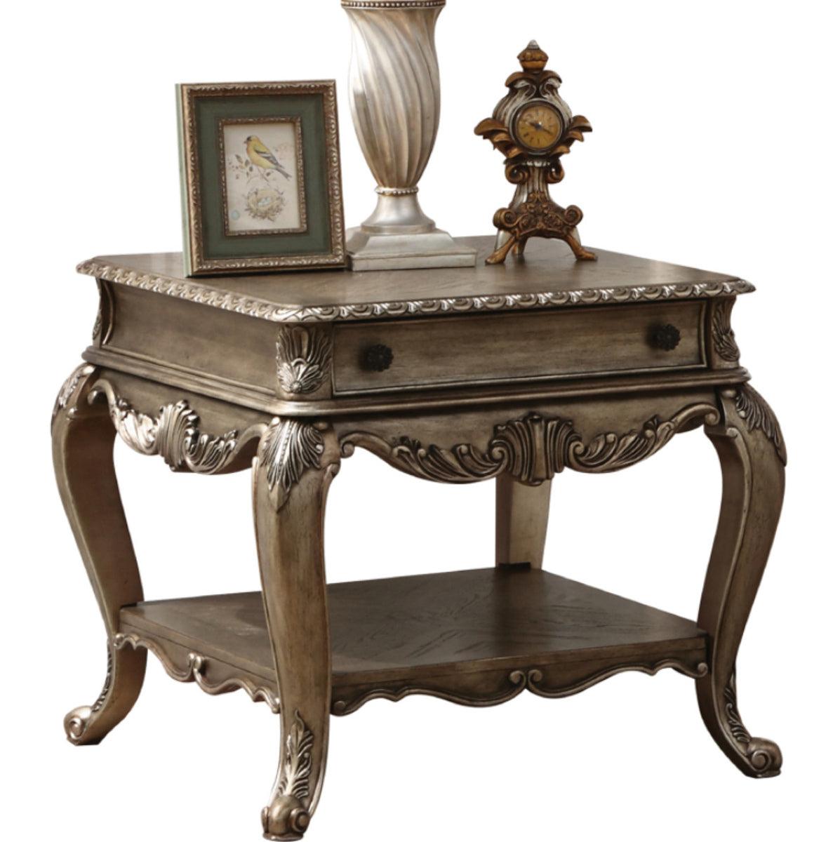 Acme Ragenardus End Table in Vintage Oak 86032 - Ideal Furniture (Fresno,CA)