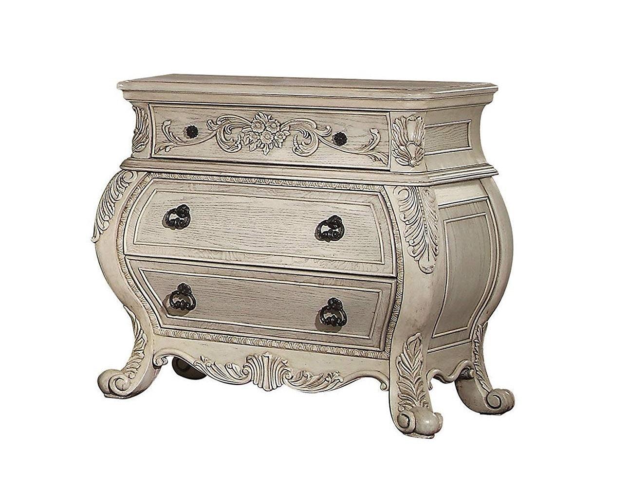 Acme Ragenardus Nightstand in Antique White 27013 - Ideal Furniture (Fresno,CA)