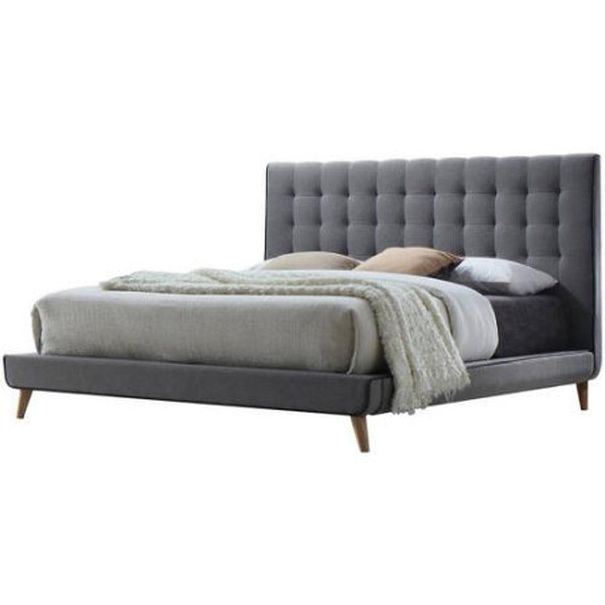 Acme Valda Queen Upholstered Bed in Gray 24520Q - Ideal Furniture (Fresno,CA)