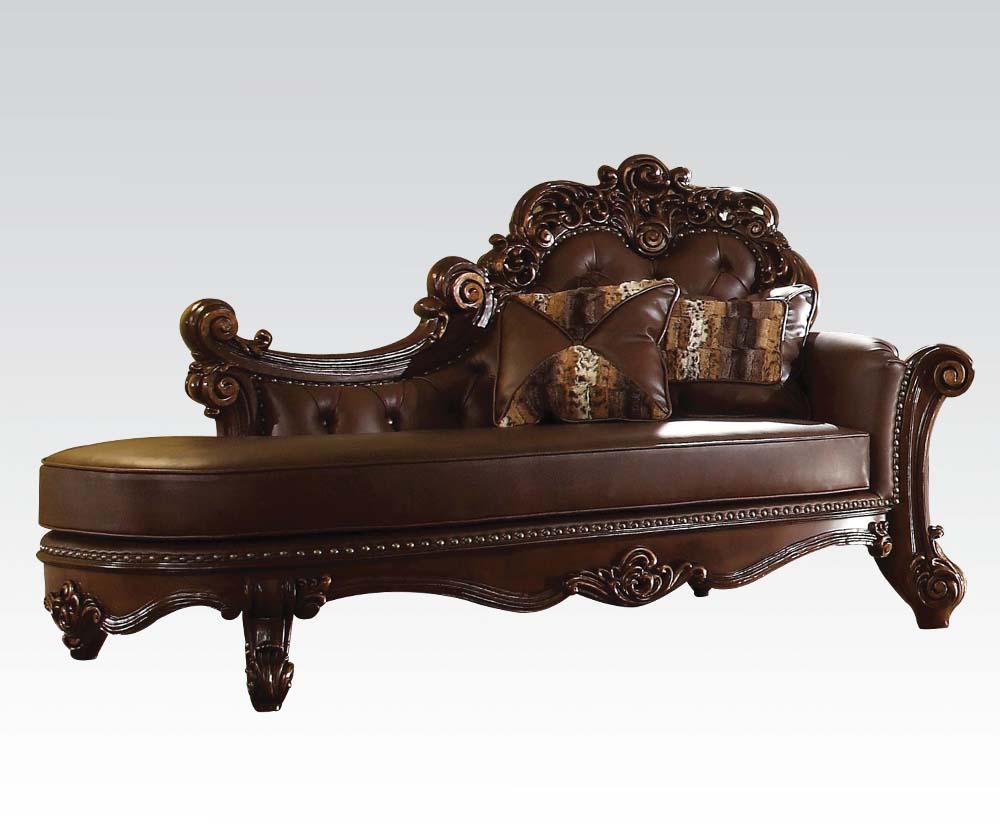Acme Vendome Chaise in Cherry 96491 - Ideal Furniture (Fresno,CA)