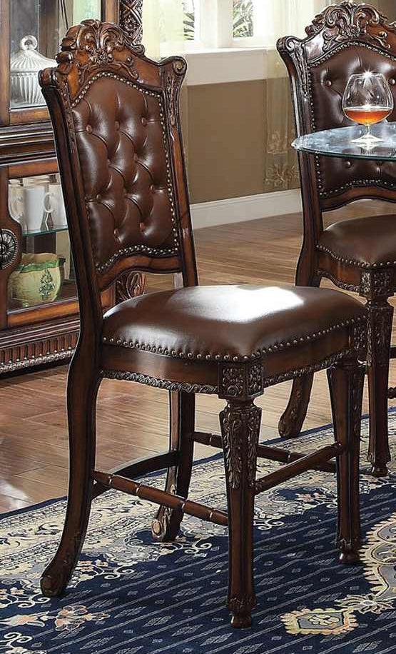 Acme Vendome Counter Height Chair with Tufted Back (Set of 2) in Cherry 62034 - Ideal Furniture (Fresno,CA)