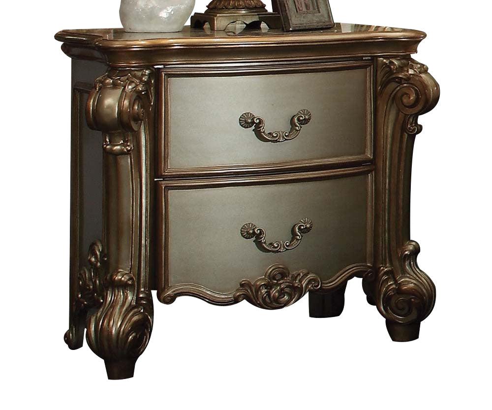 Acme Vendome Nightstand in Gold Patina 23003 - Ideal Furniture (Fresno,CA)