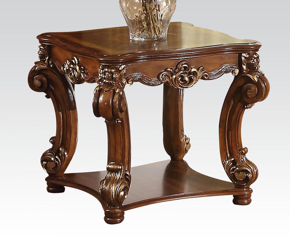 Acme Vendome Square End Table in Cherry 82001 - Ideal Furniture (Fresno,CA)