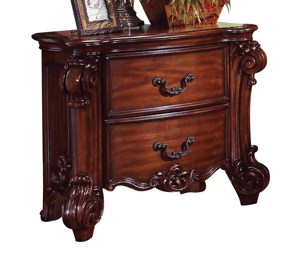 Acme Vendome Traditional Two Drawer Nightstand in Cherry 22003 CLOSEOUT - Ideal Furniture (Fresno,CA)