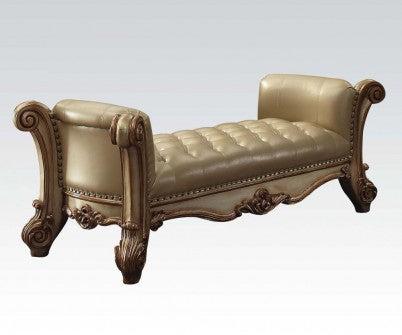 Acme Vendome Upholstered Bench in Gold Patina 96484 - Ideal Furniture (Fresno,CA)