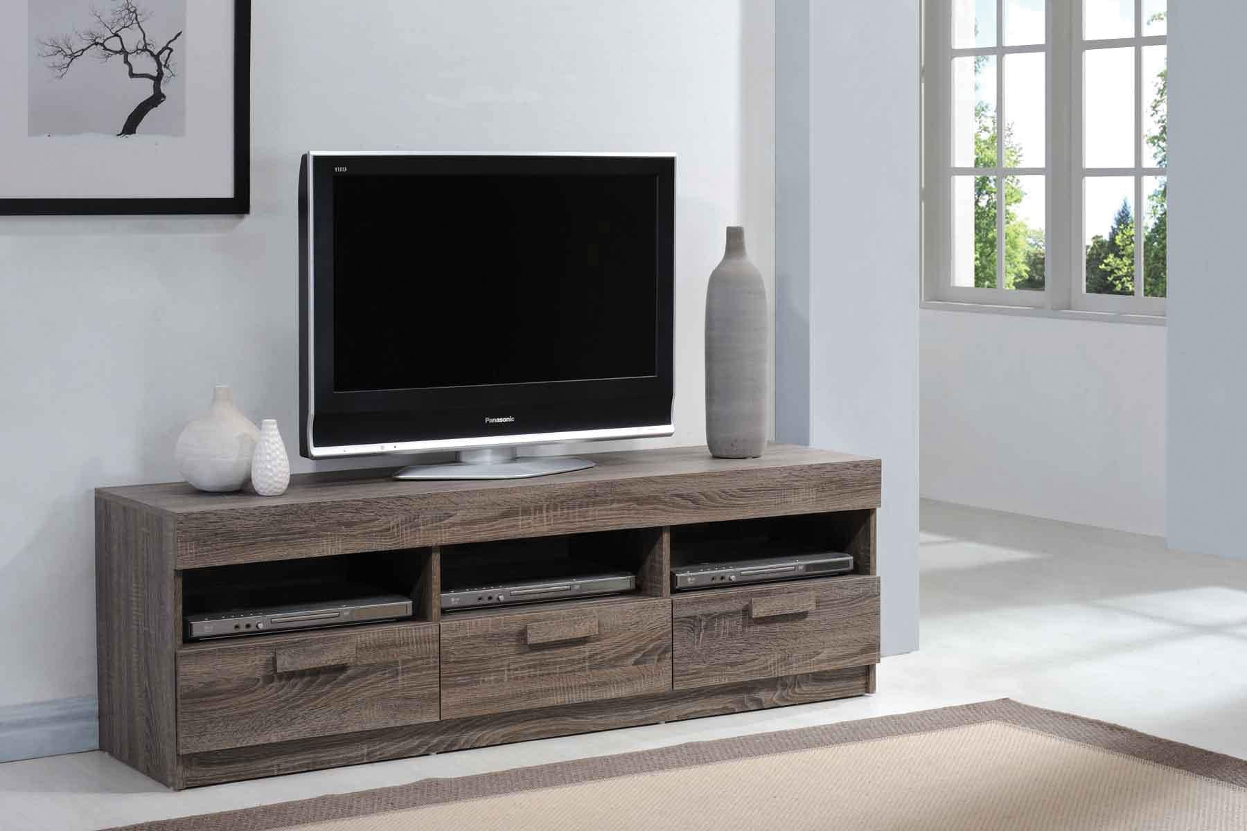 Alvin Rustic Oak TV Stand - Ideal Furniture (Fresno,CA)