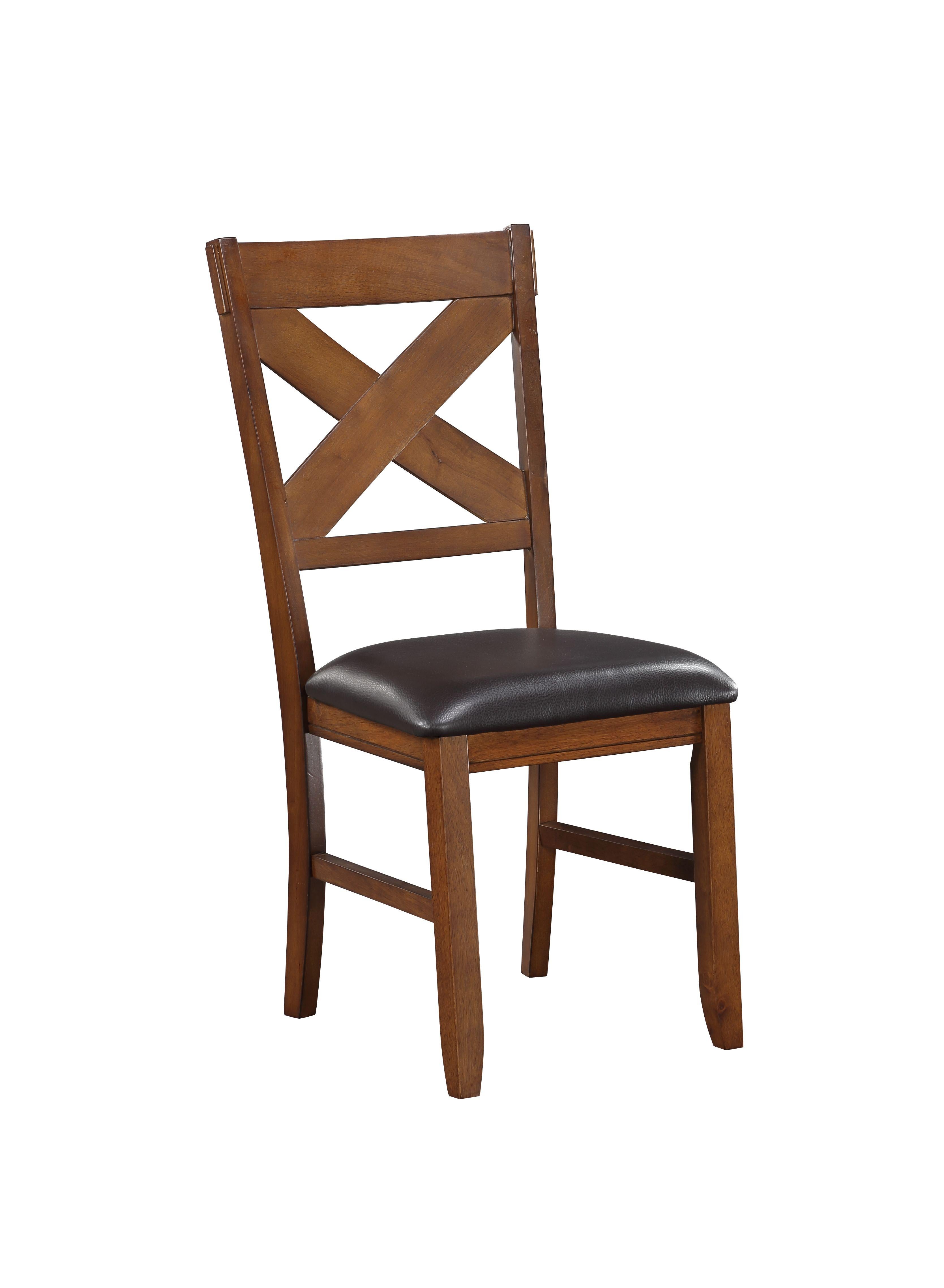 Apollo Espresso PU & Walnut Side Chair - Ideal Furniture (Fresno,CA)
