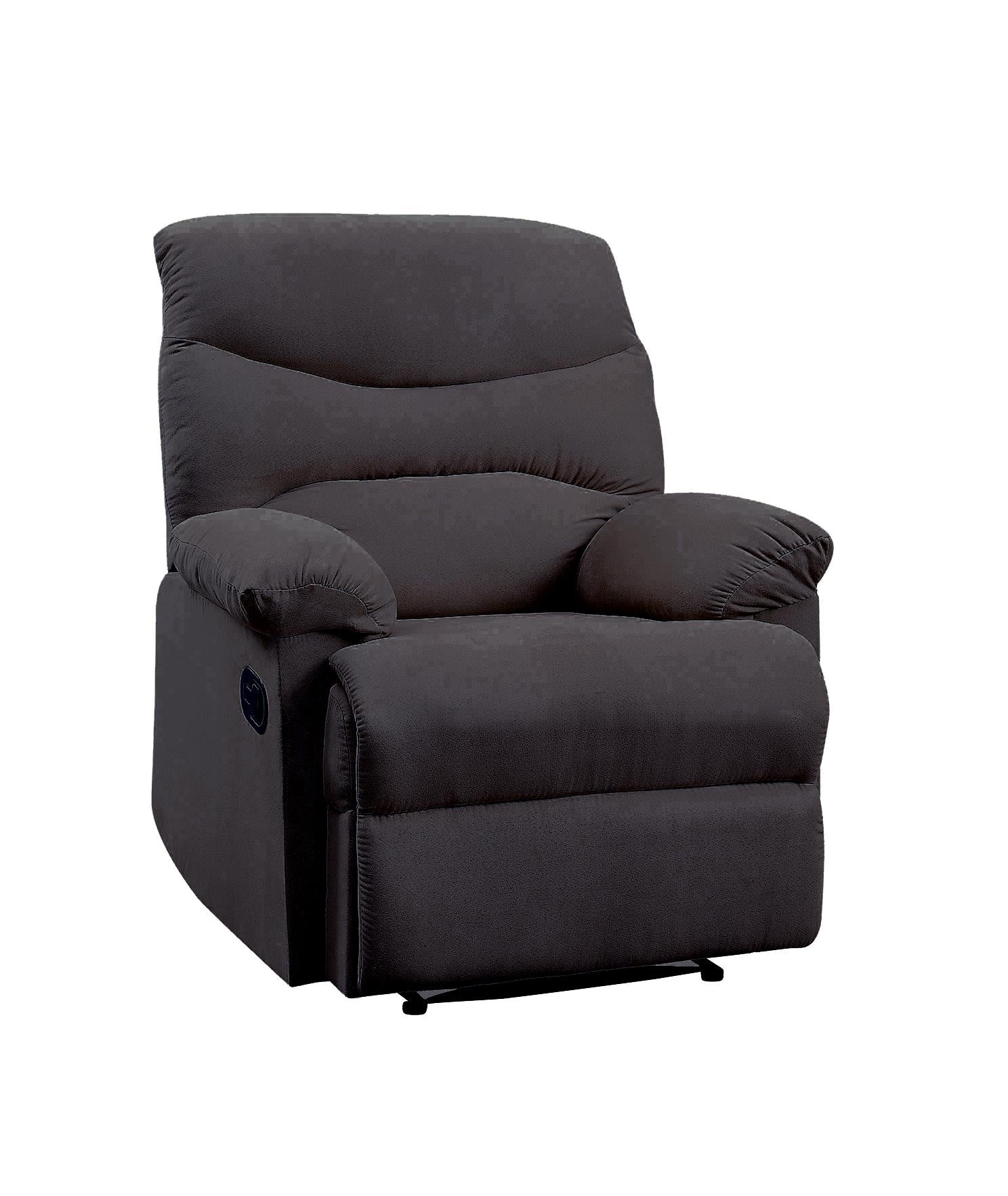 Arcadia Black Woven Fabric Recliner (Motion) - Ideal Furniture (Fresno,CA)