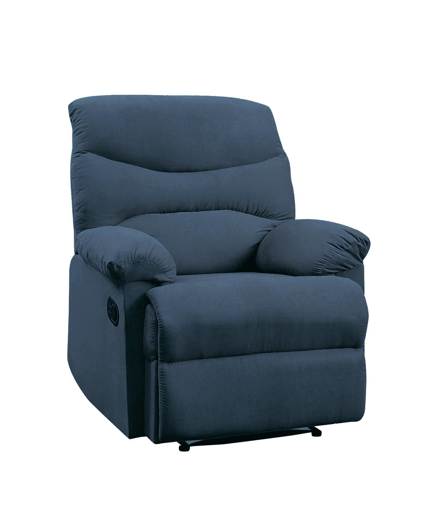 Arcadia Blue Woven Fabric Recliner (Motion) - Ideal Furniture (Fresno,CA)