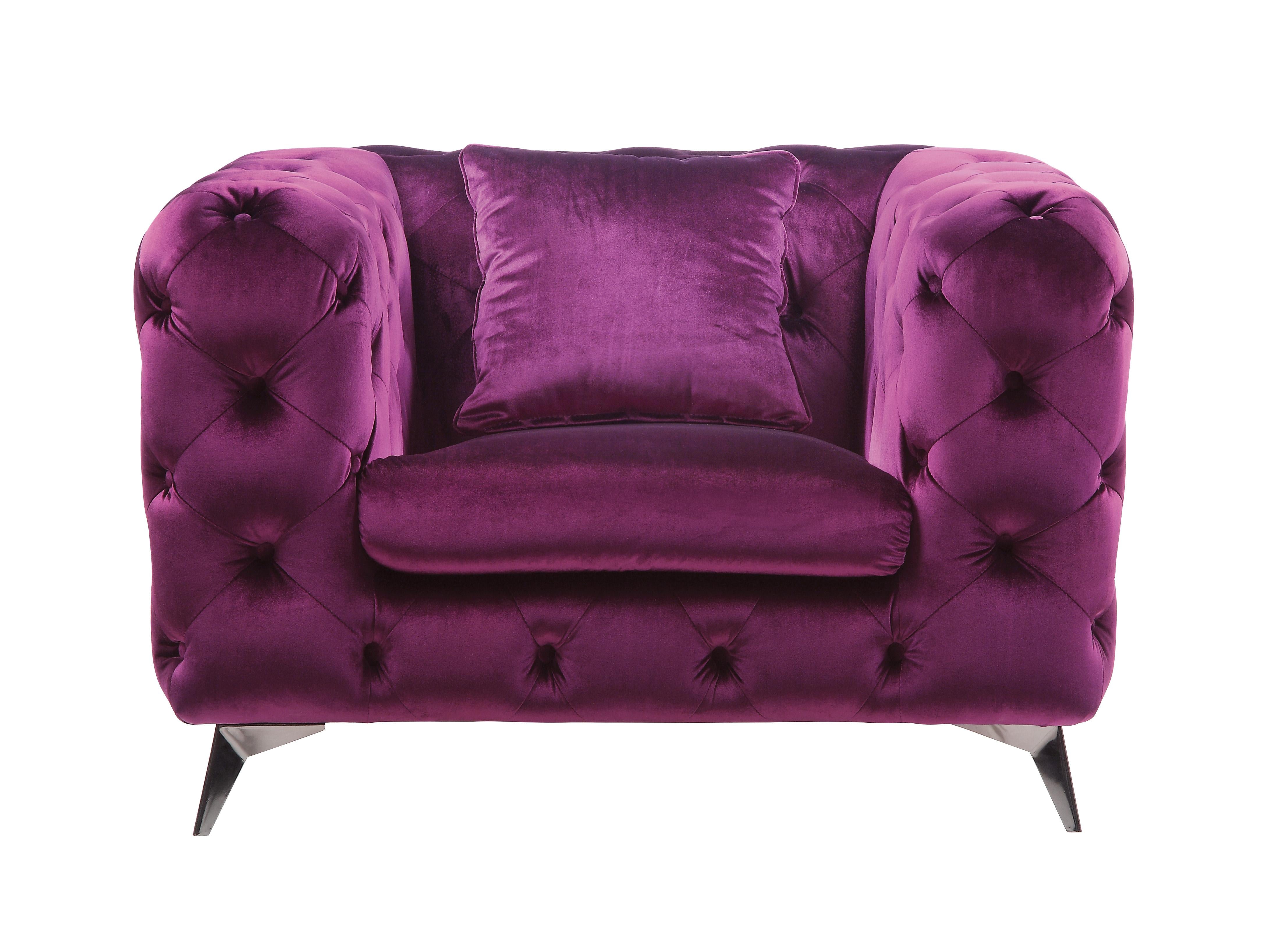 Atronia Purple Fabric Chair - Ideal Furniture (Fresno,CA)