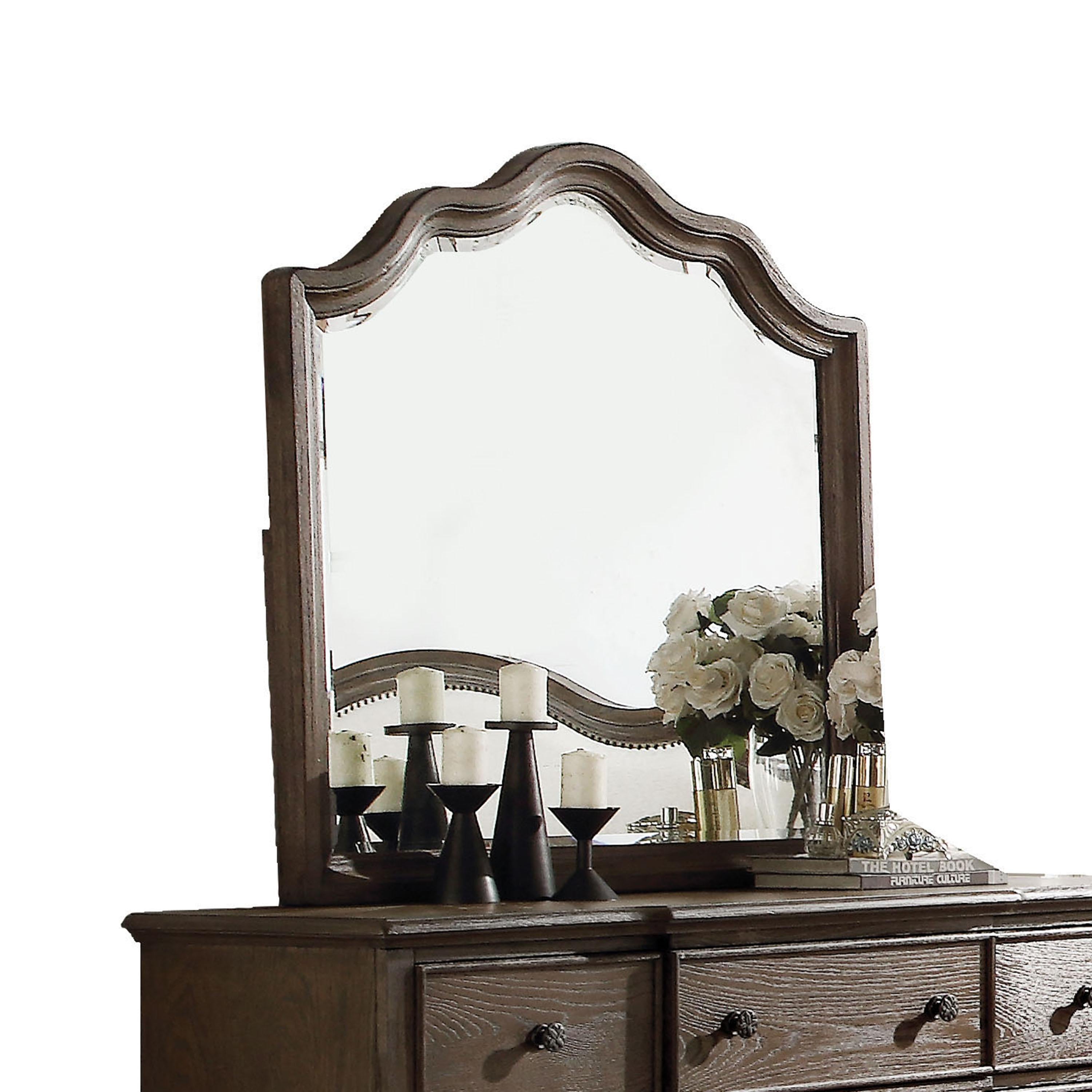 Baudouin Weathered Oak Mirror - Ideal Furniture (Fresno,CA)