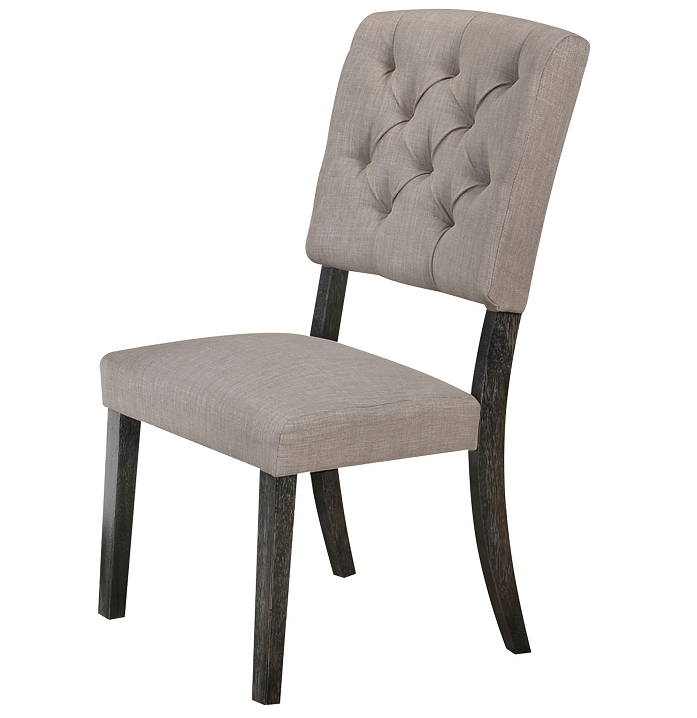 Bernard Fabric & Weathered Gray Oak Side Chair - Ideal Furniture (Fresno,CA)