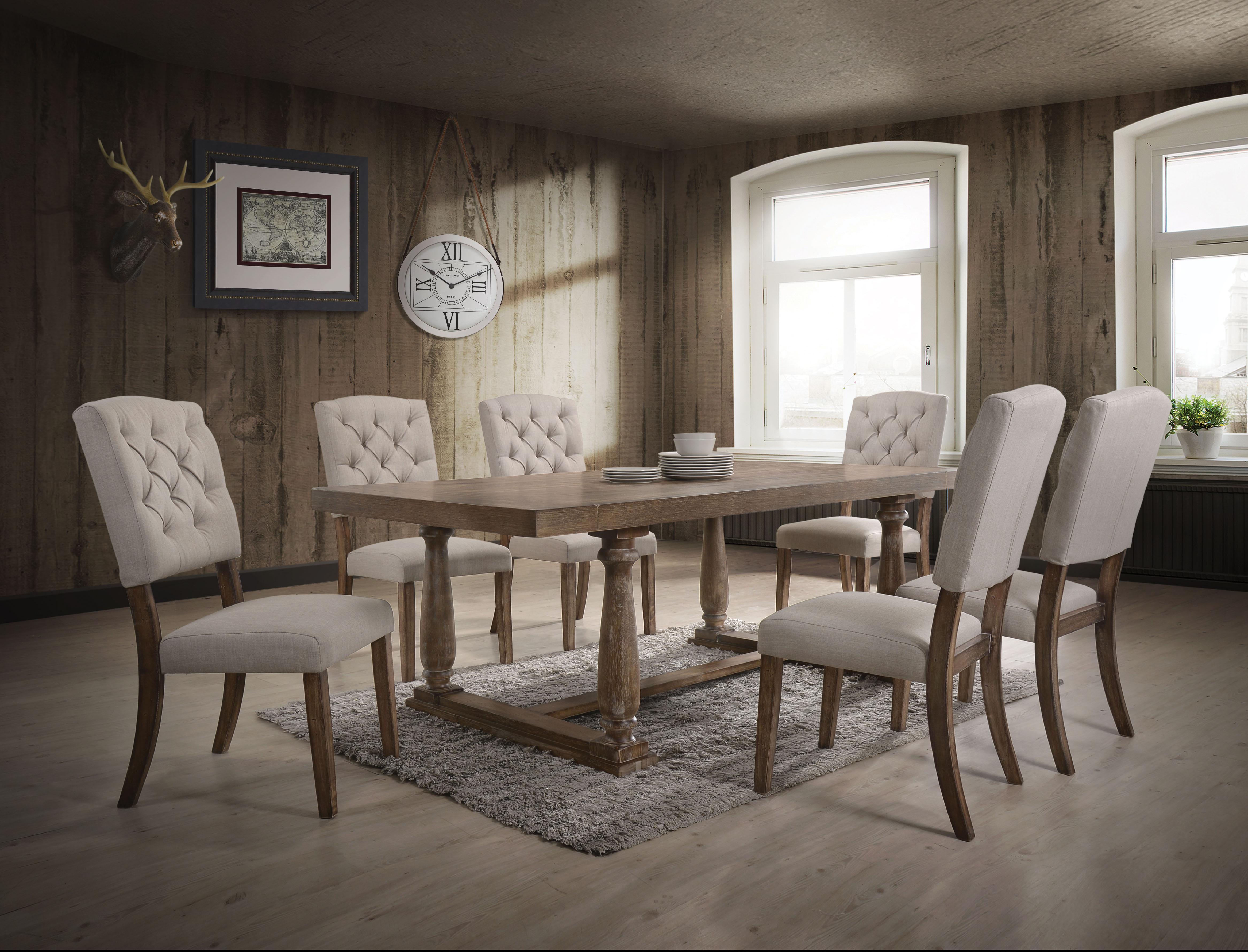 Bernard Weathered Oak Dining Table - Ideal Furniture (Fresno,CA)