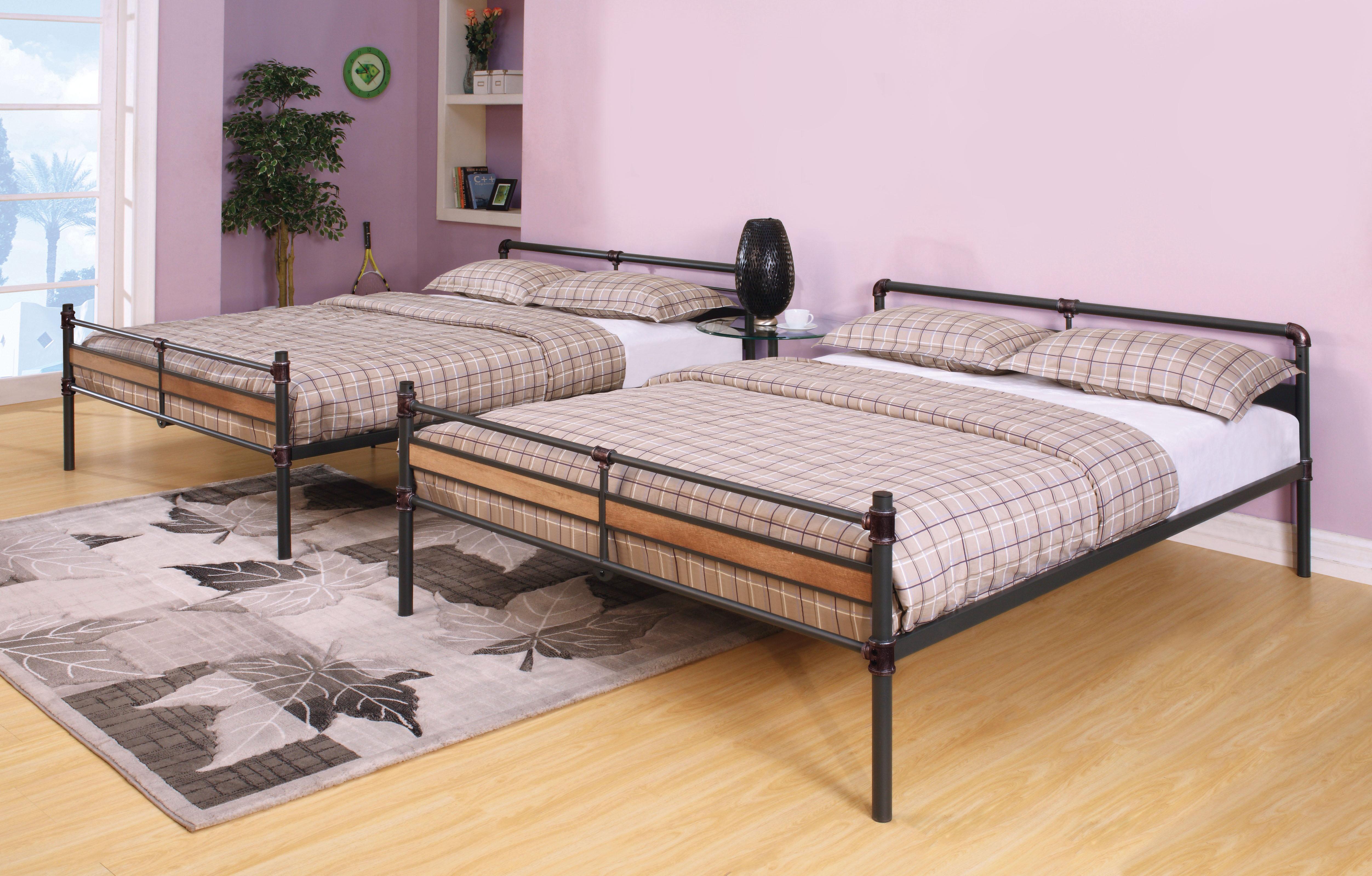 Brantley II Sandy Black & Dark Bronze Hand-Brushed Bunk Bed (Queen/Queen) - Ideal Furniture (Fresno,CA)