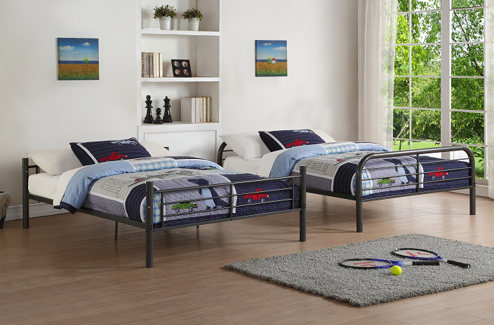 Bristol Gunmetal Bunk Bed (Full/Full) - Ideal Furniture (Fresno,CA)