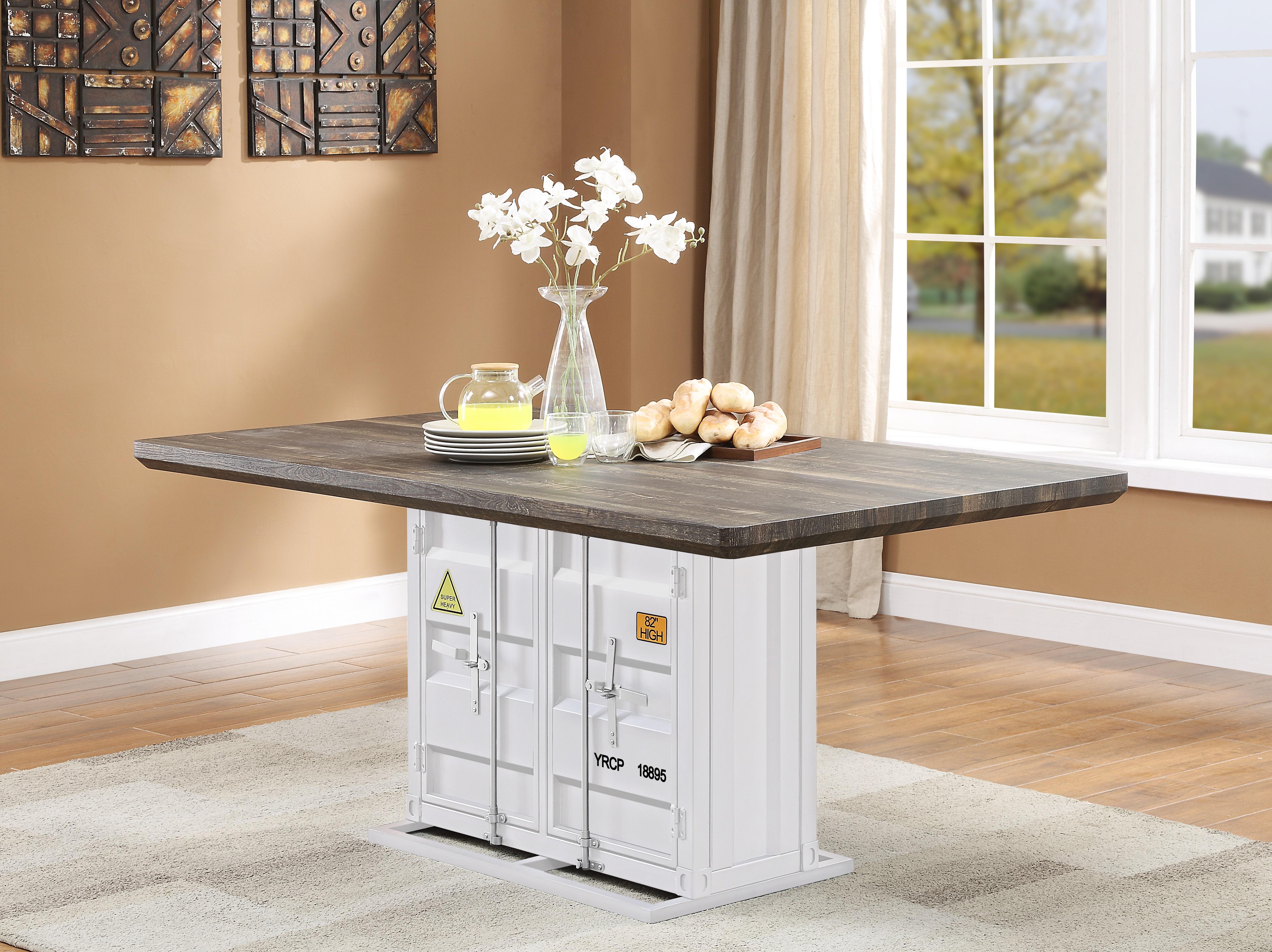 Cargo Antique Walnut & White Dining Table - Ideal Furniture (Fresno,CA)