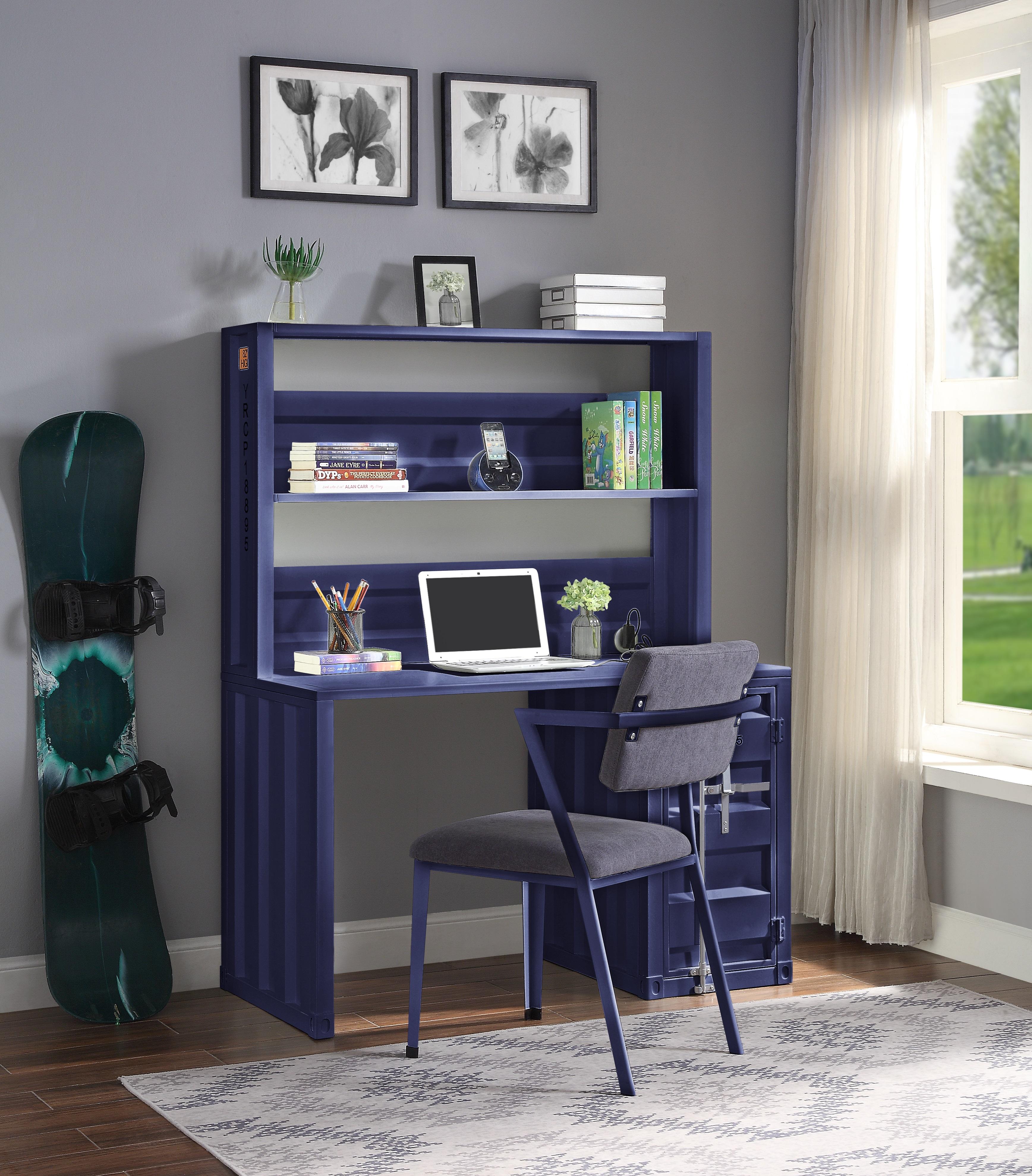Cargo Blue Desk & Hutch - Ideal Furniture (Fresno,CA)