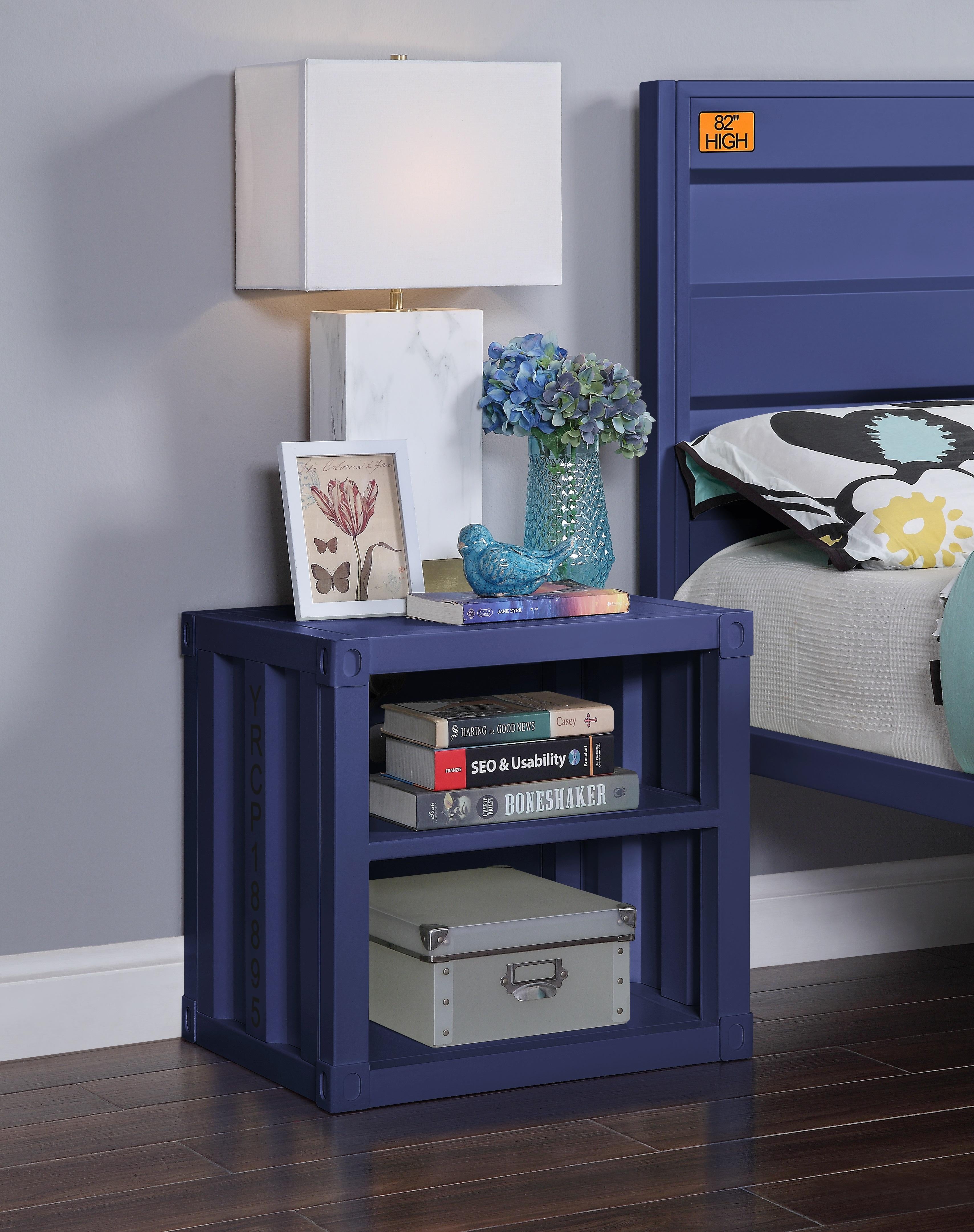 Cargo Blue Nightstand (USB) - Ideal Furniture (Fresno,CA)