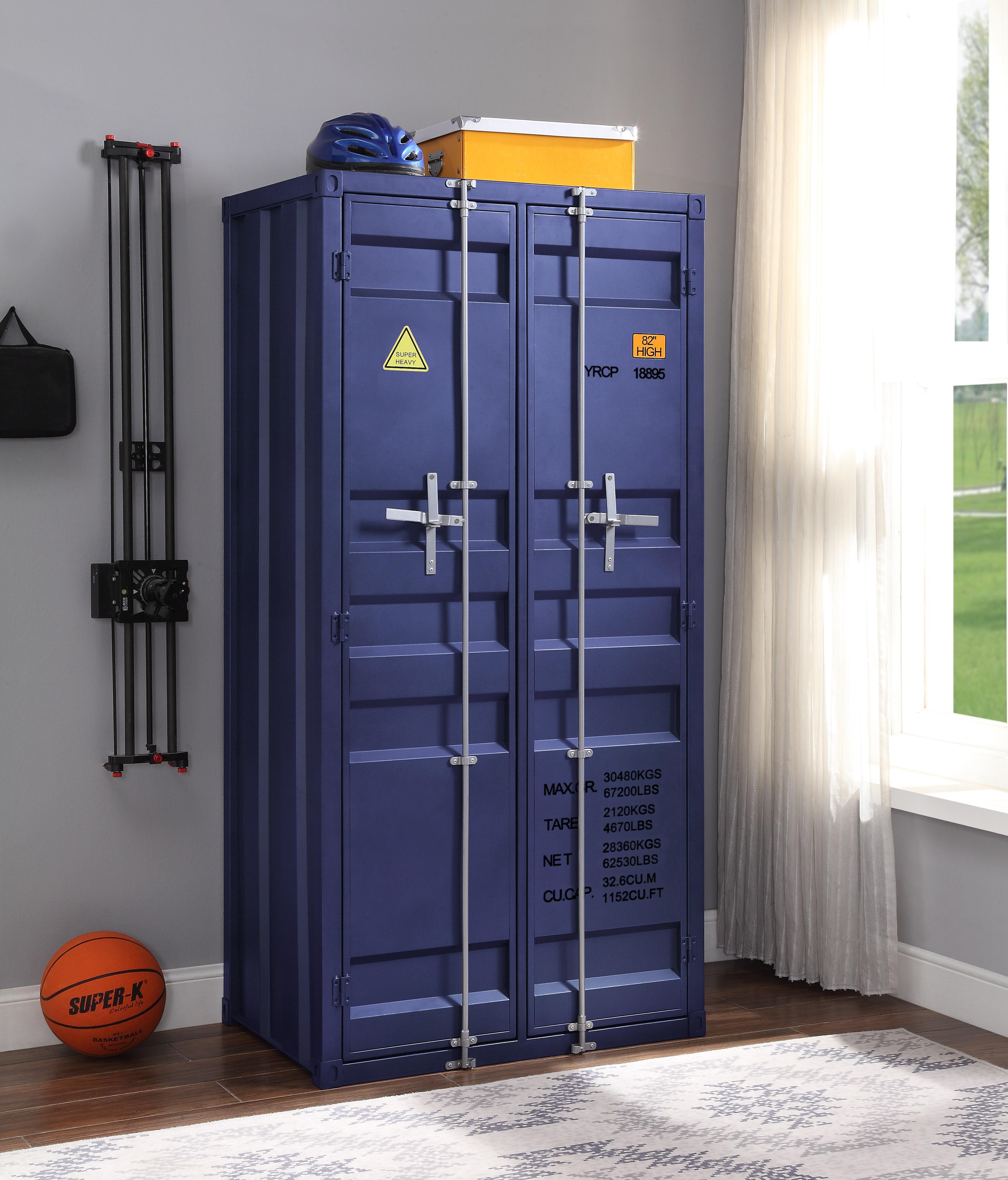 Cargo Blue Wardrobe (Double Door) - Ideal Furniture (Fresno,CA)