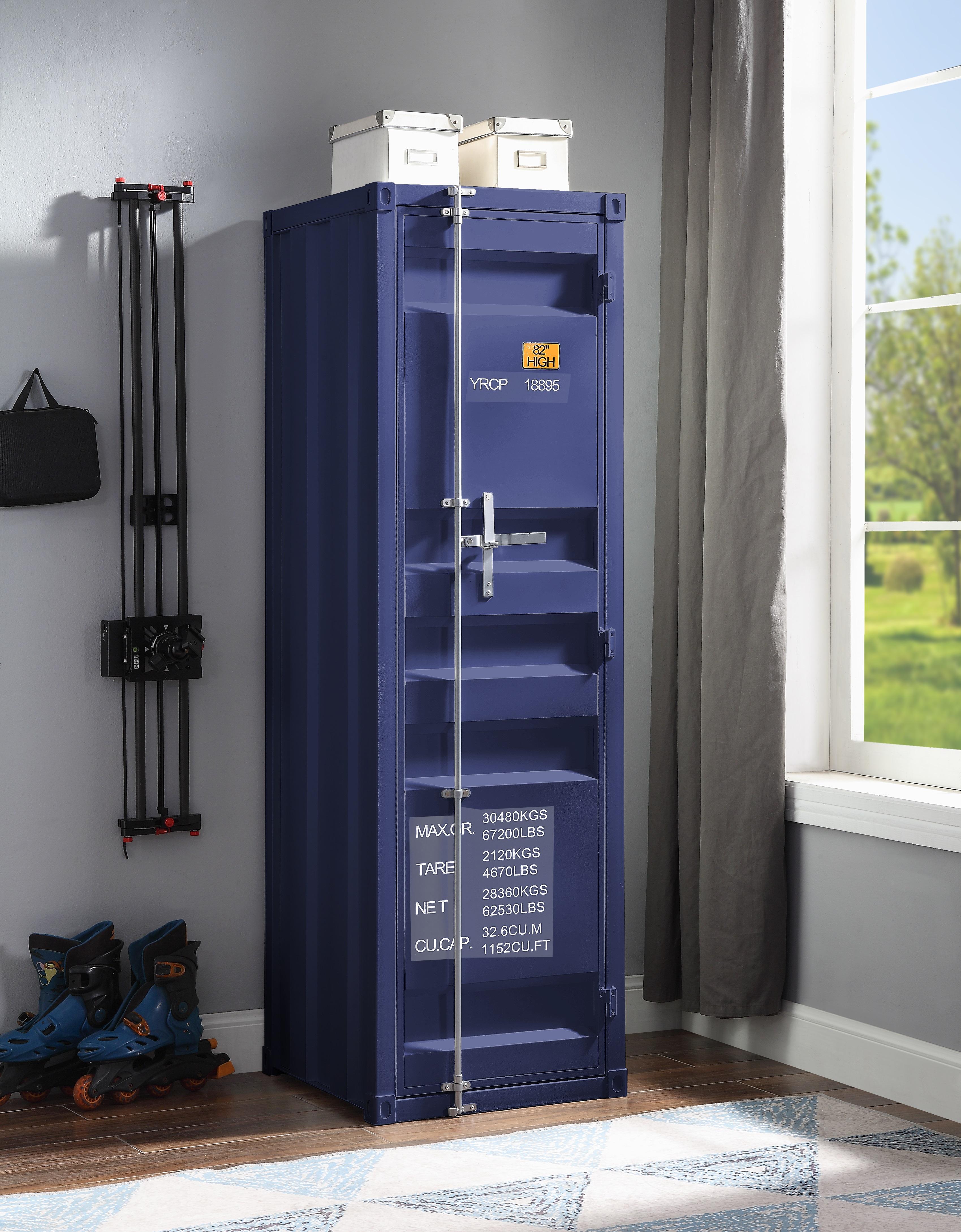 Cargo Blue Wardrobe (Single Door) - Ideal Furniture (Fresno,CA)