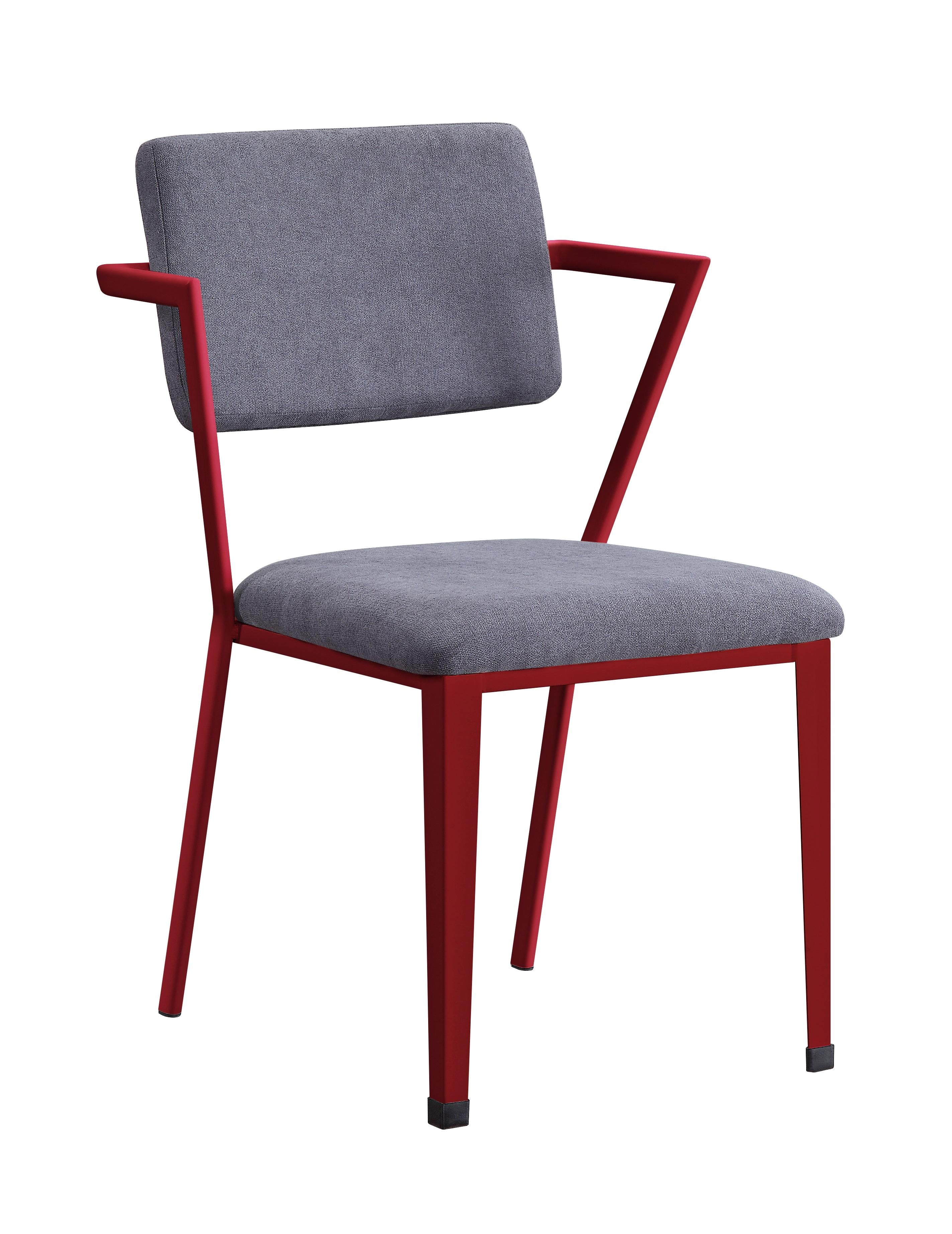 Cargo Gray Fabric & Red Chair - Ideal Furniture (Fresno,CA)