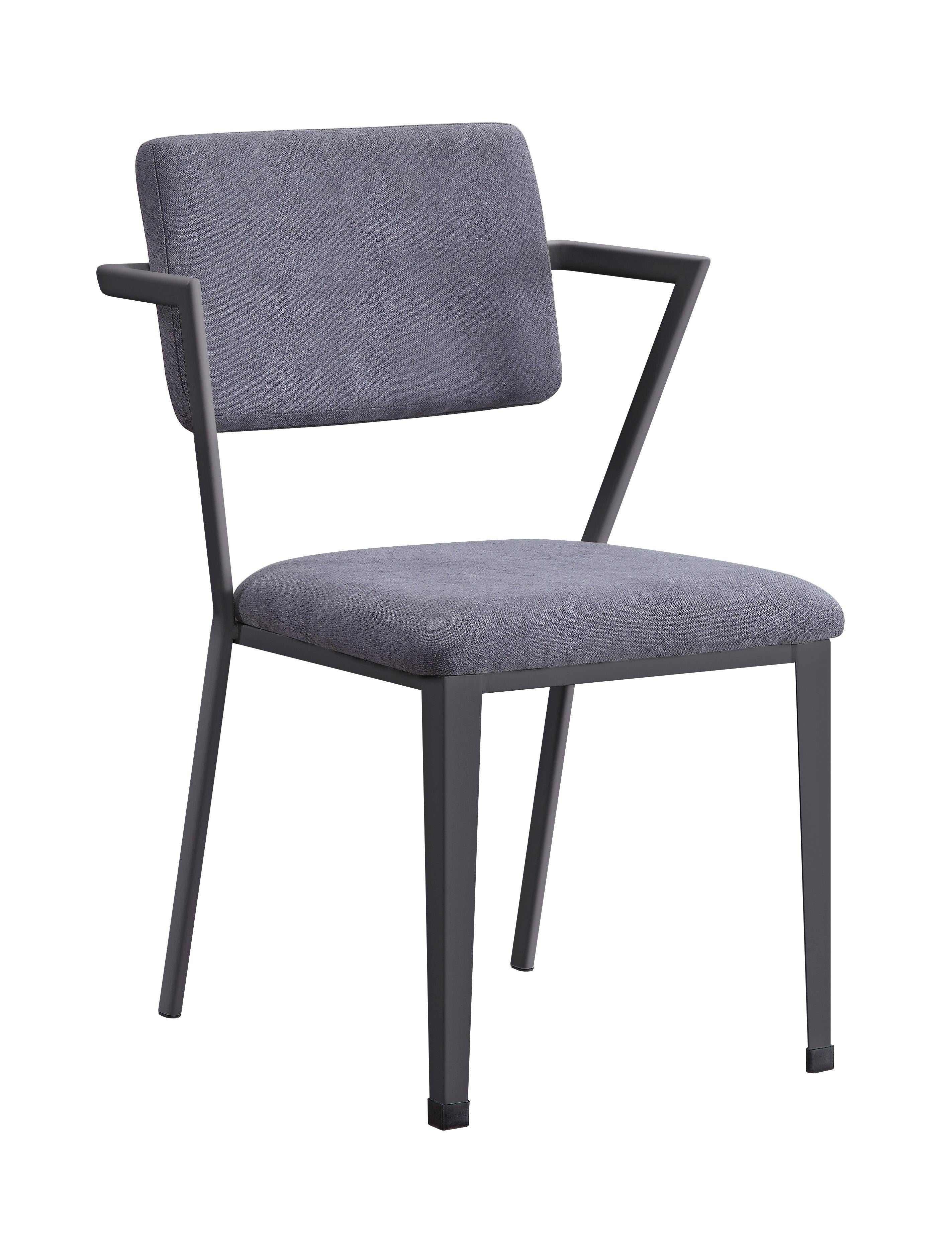 Cargo Gray Fabric & Gunmetal Chair - Ideal Furniture (Fresno,CA)