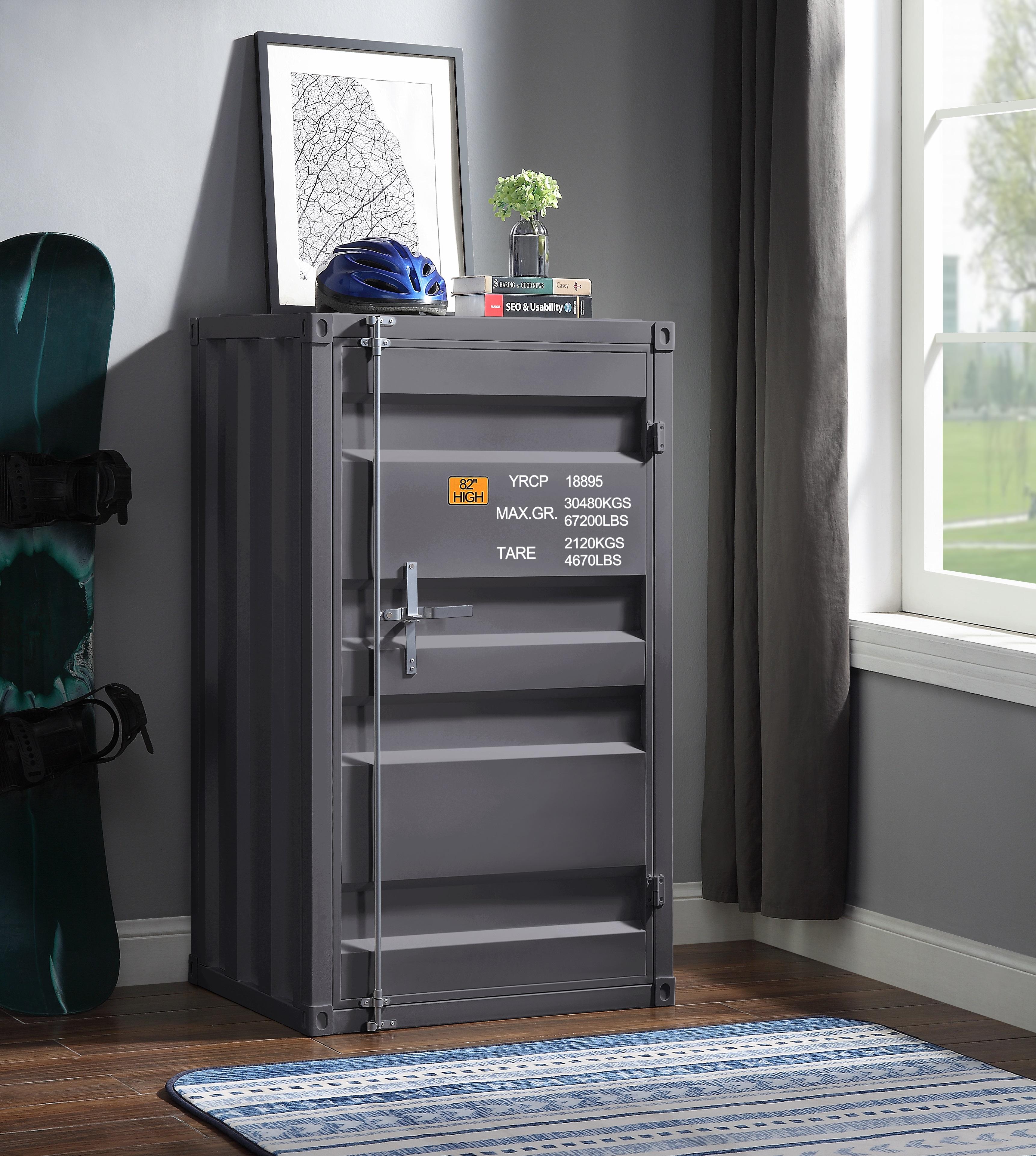 Cargo Gunmetal Chest (Single Door) - Ideal Furniture (Fresno,CA)