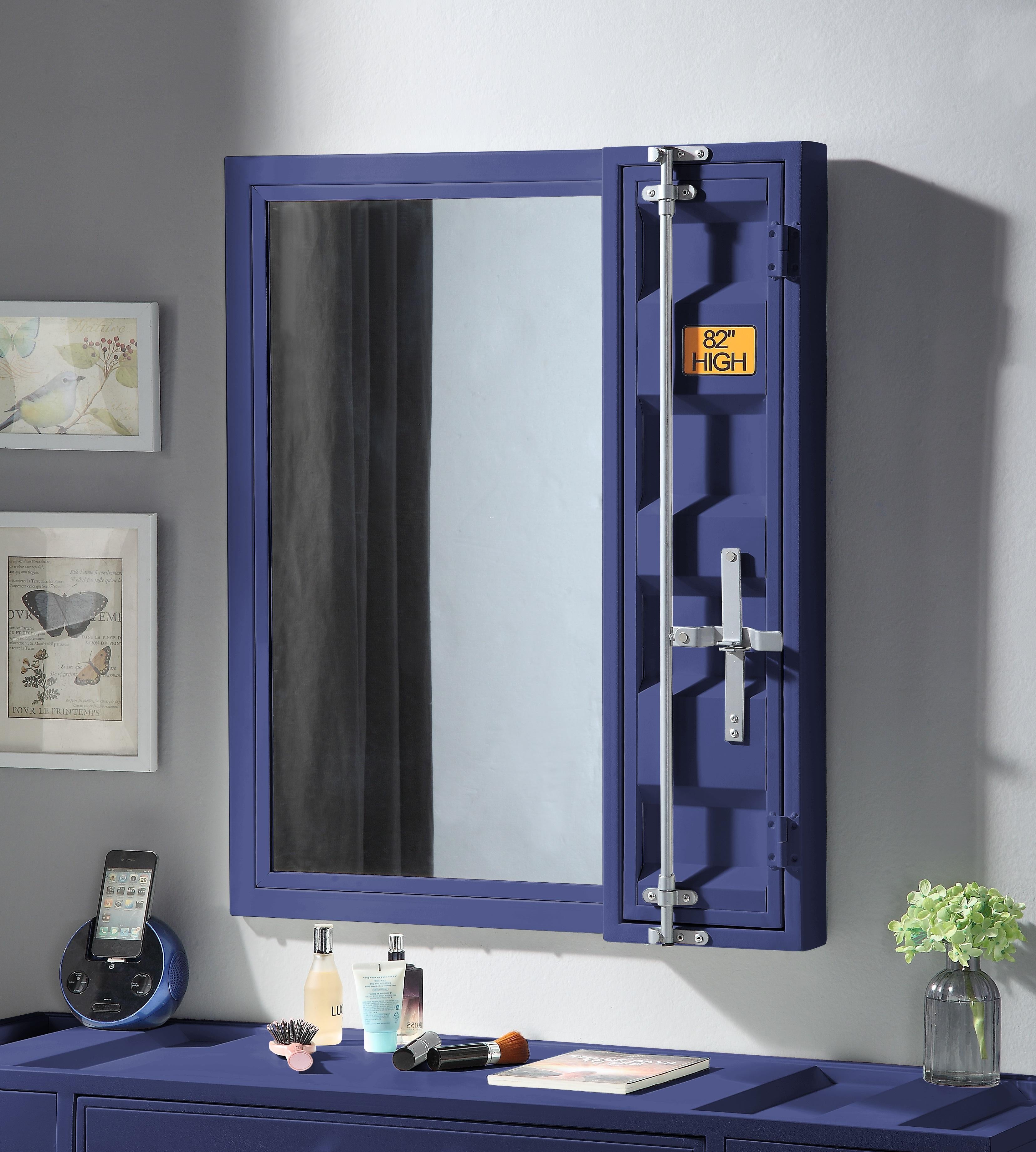 Cargo Blue Vanity Mirror - Ideal Furniture (Fresno,CA)