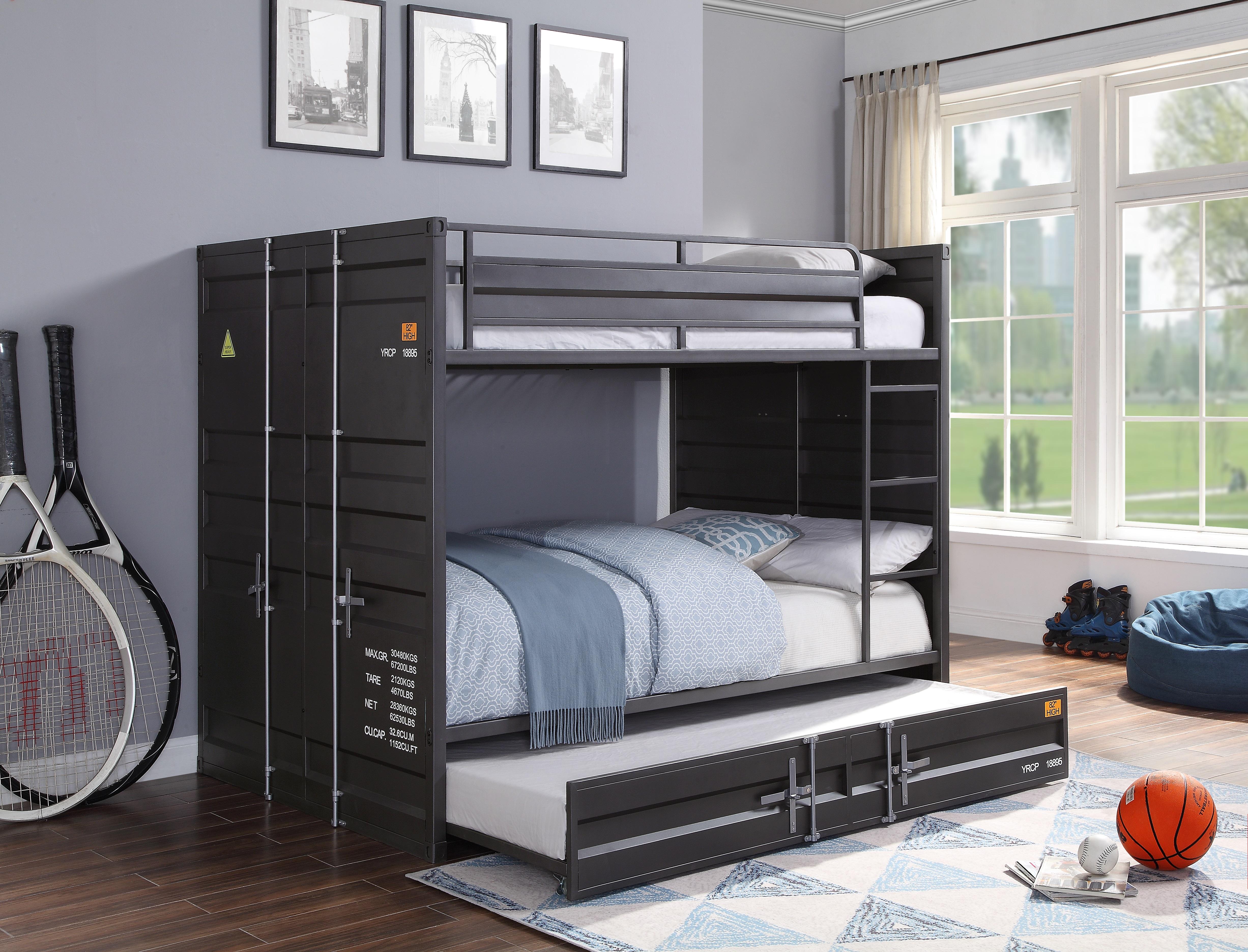 Cargo Gunmetal Bunk Bed (Full/Full) - Ideal Furniture (Fresno,CA)