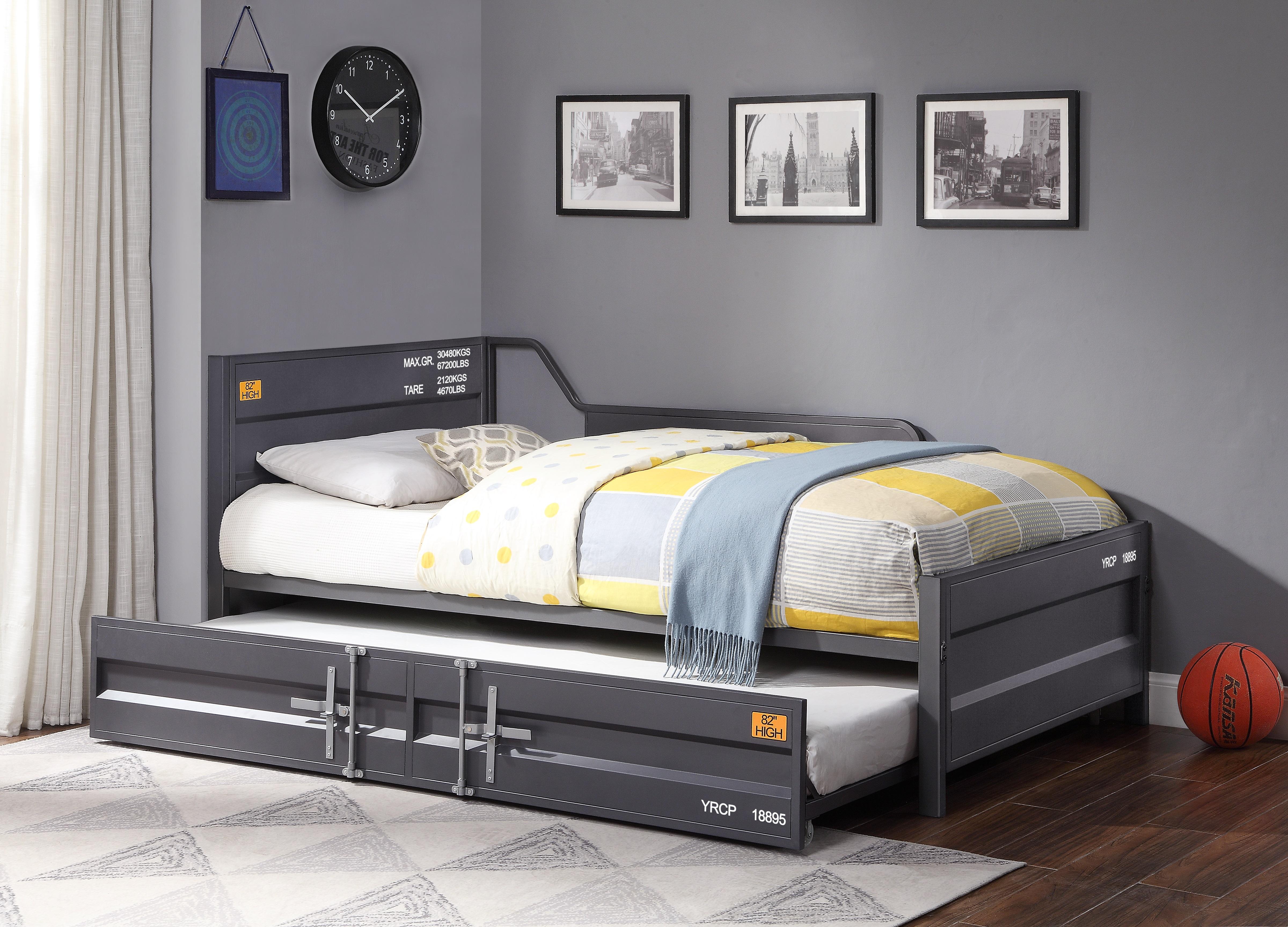 Cargo Gunmetal Daybed & Trundle (Twin Size) - Ideal Furniture (Fresno,CA)