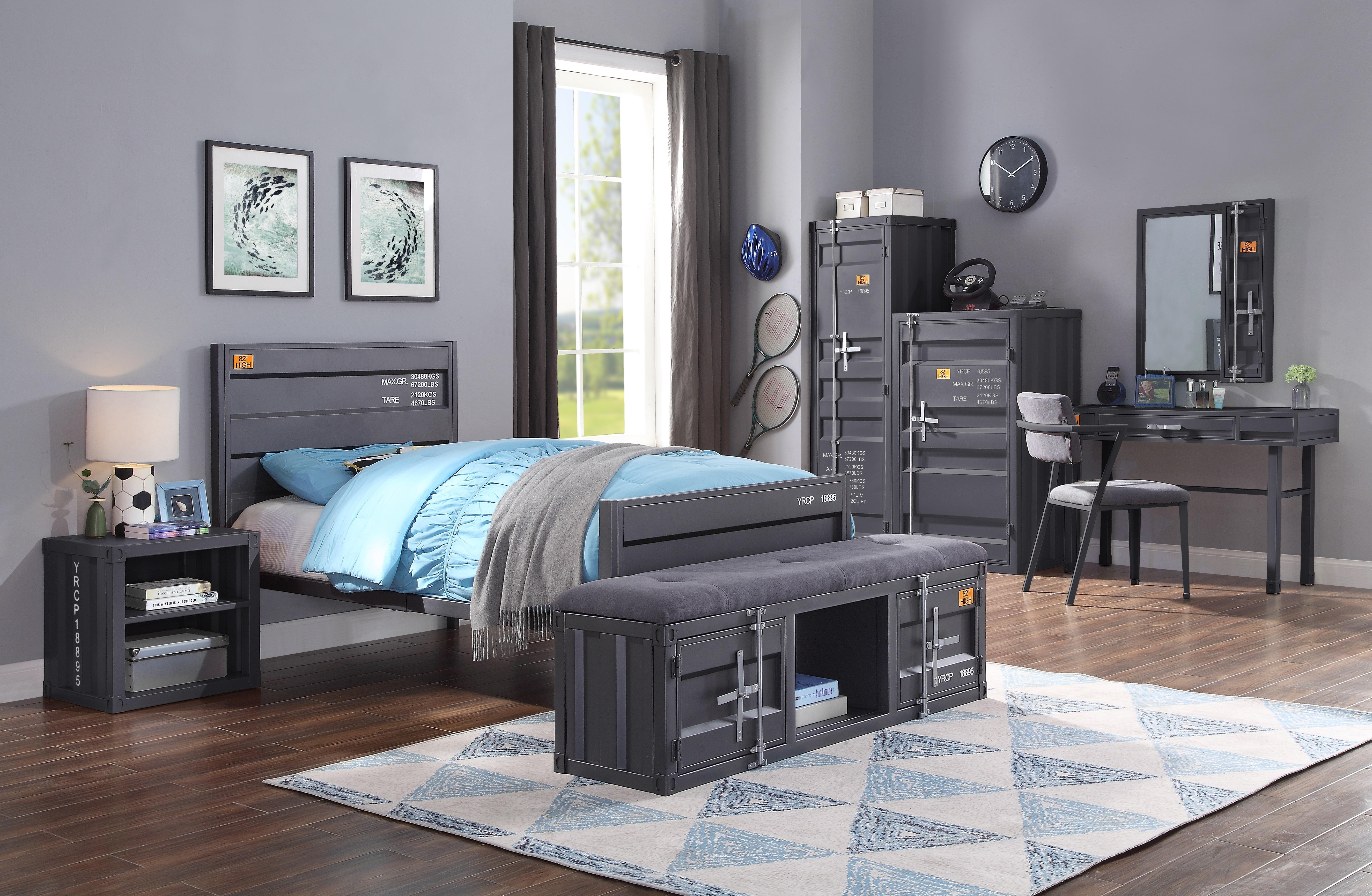 Cargo Gunmetal Twin Bed - Ideal Furniture (Fresno,CA)
