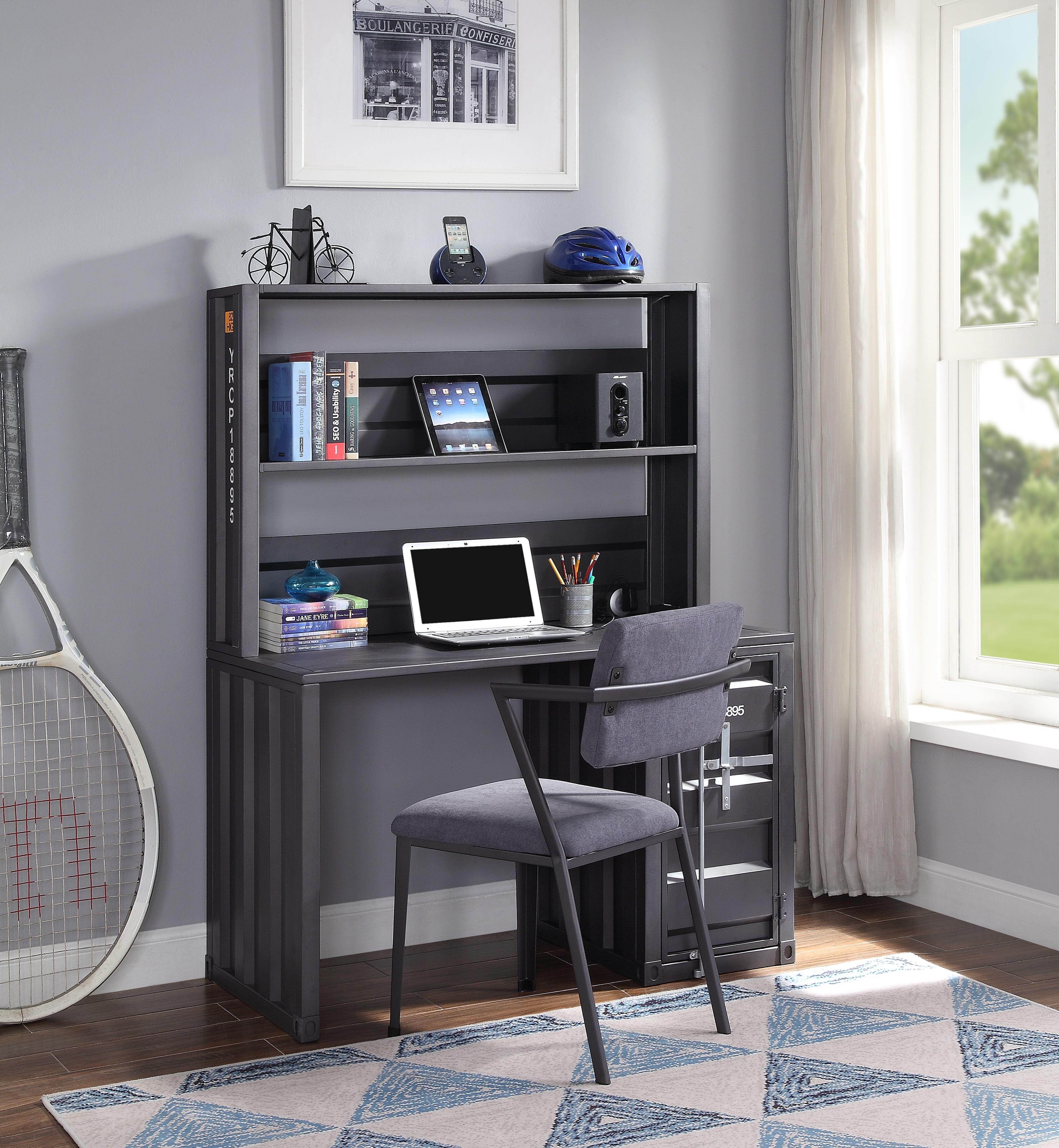Cargo Gunmetal Desk & Hutch - Ideal Furniture (Fresno,CA)
