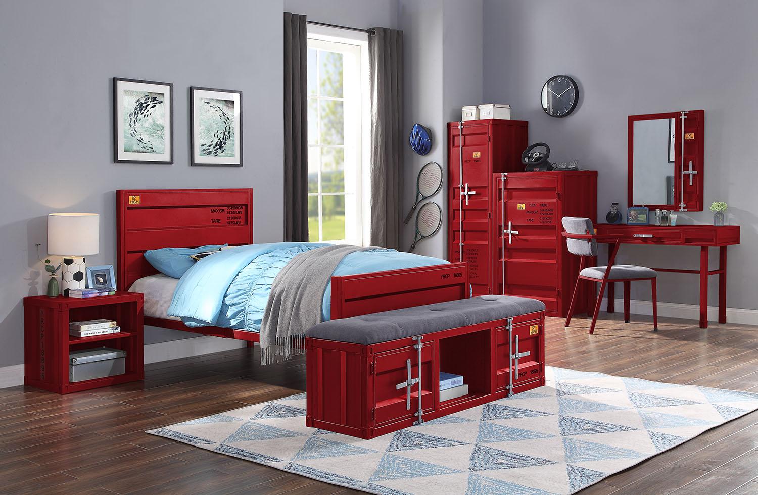 Cargo Red Twin Bed - Ideal Furniture (Fresno,CA)
